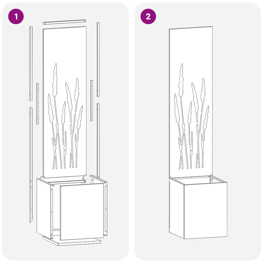Schermo per privacy in giardino Argento 32 x 32 x 150 cm