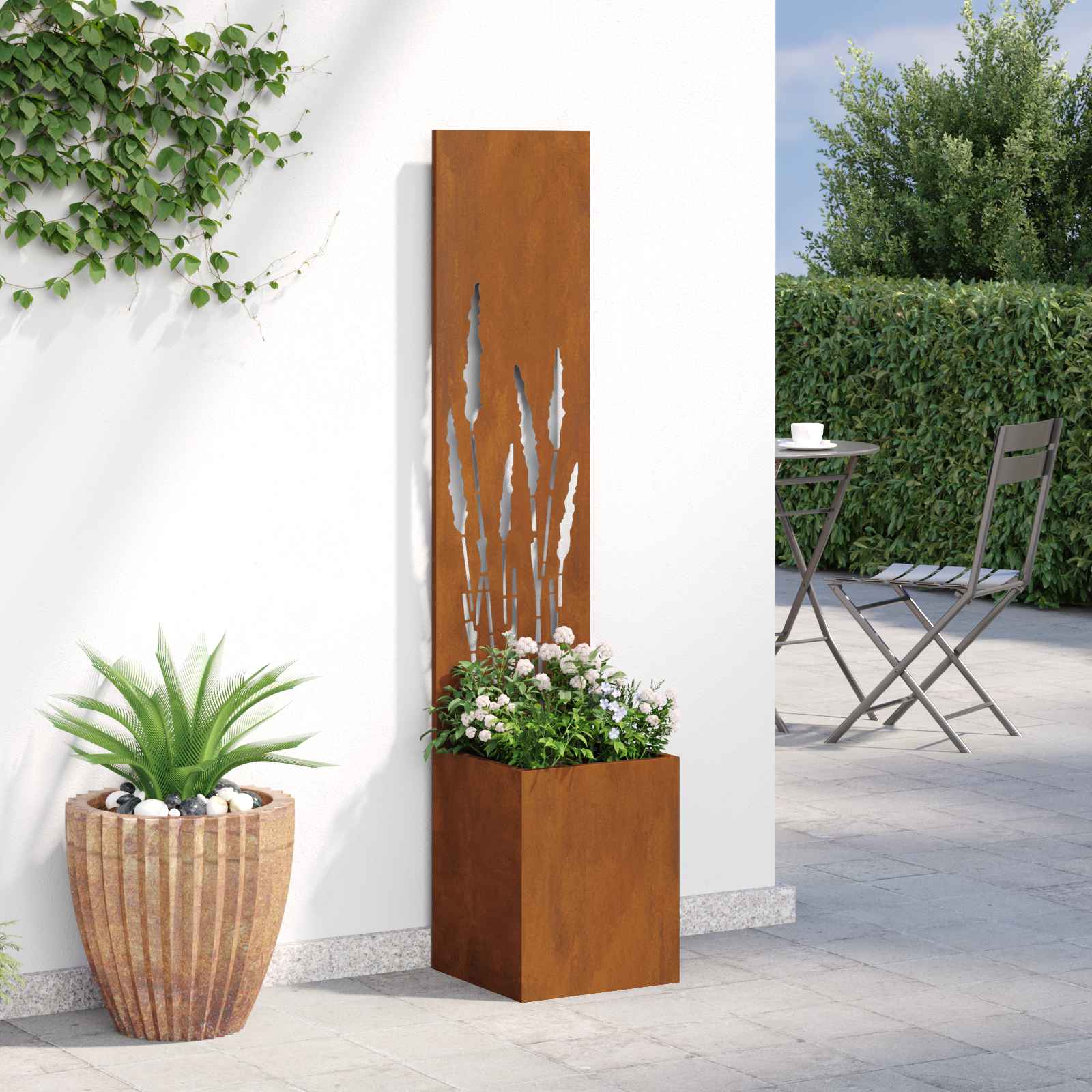 Schermo per privacy in giardino Ruggine 32 x 32 x 150 cm