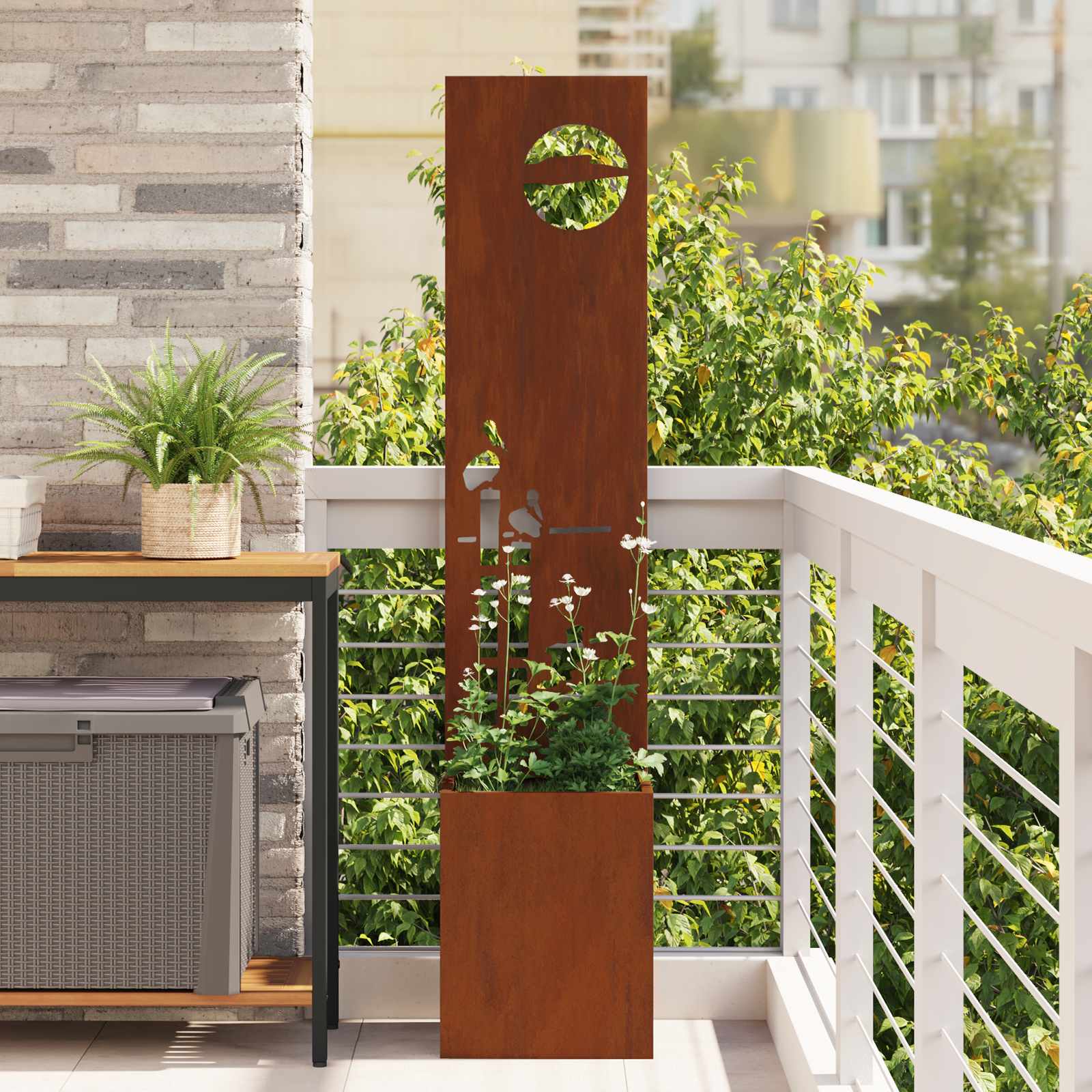 Schermo per privacy in giardino Ruggine 32 x 32 x 150 cm