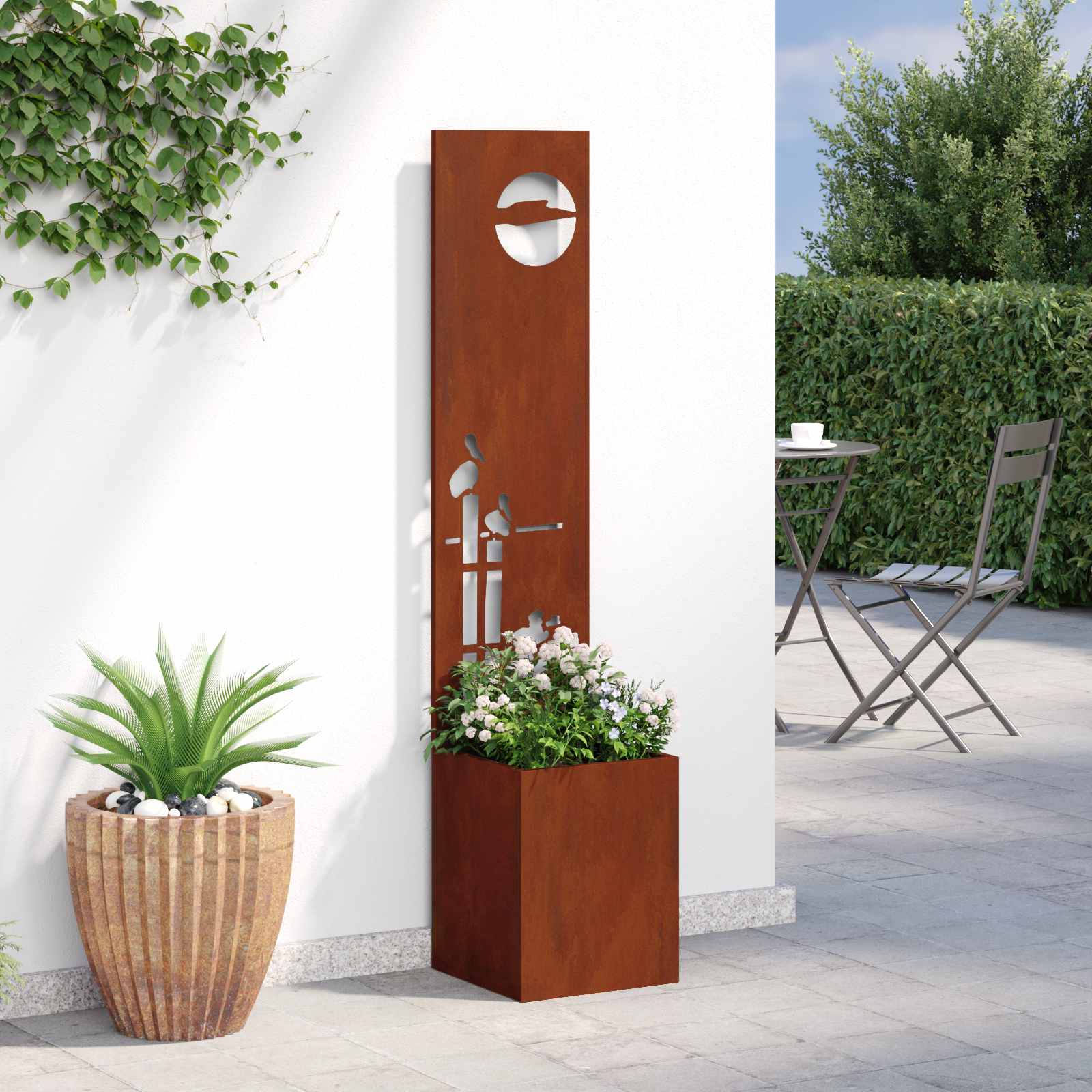 Schermo per privacy in giardino Ruggine 32 x 32 x 150 cm