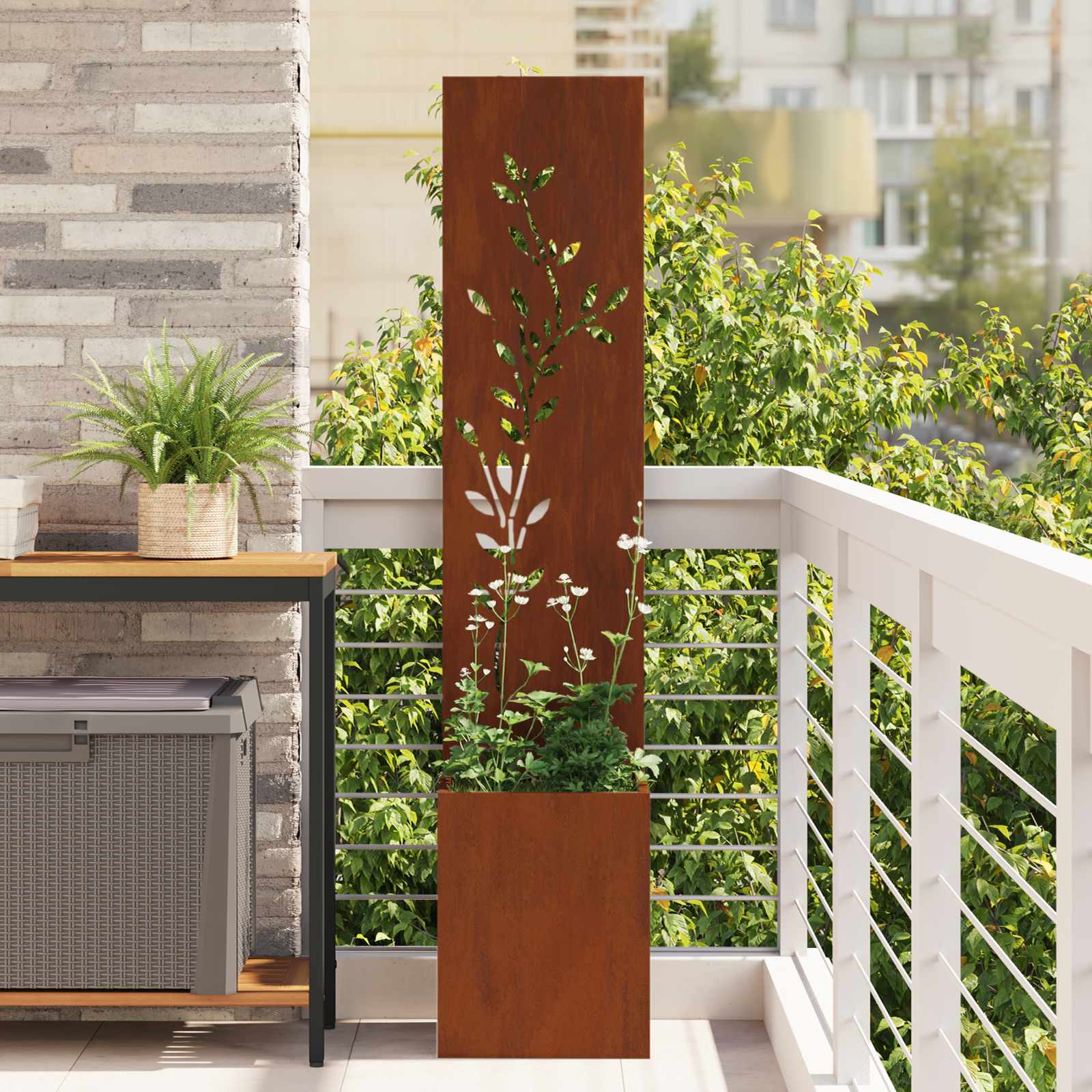 Schermo per privacy in giardino Ruggine 32 x 32 x 150 cm