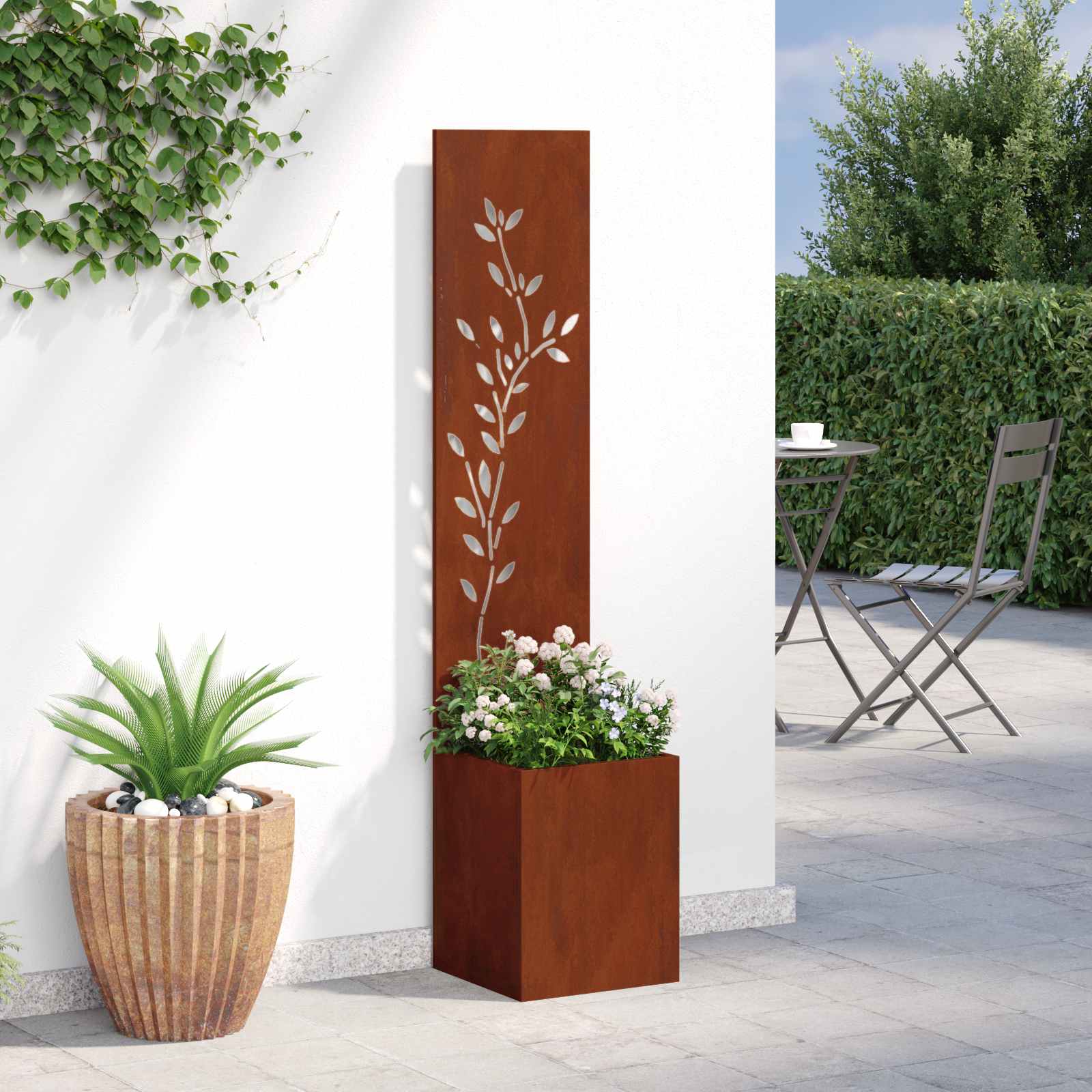 Schermo per privacy in giardino Ruggine 32 x 32 x 150 cm