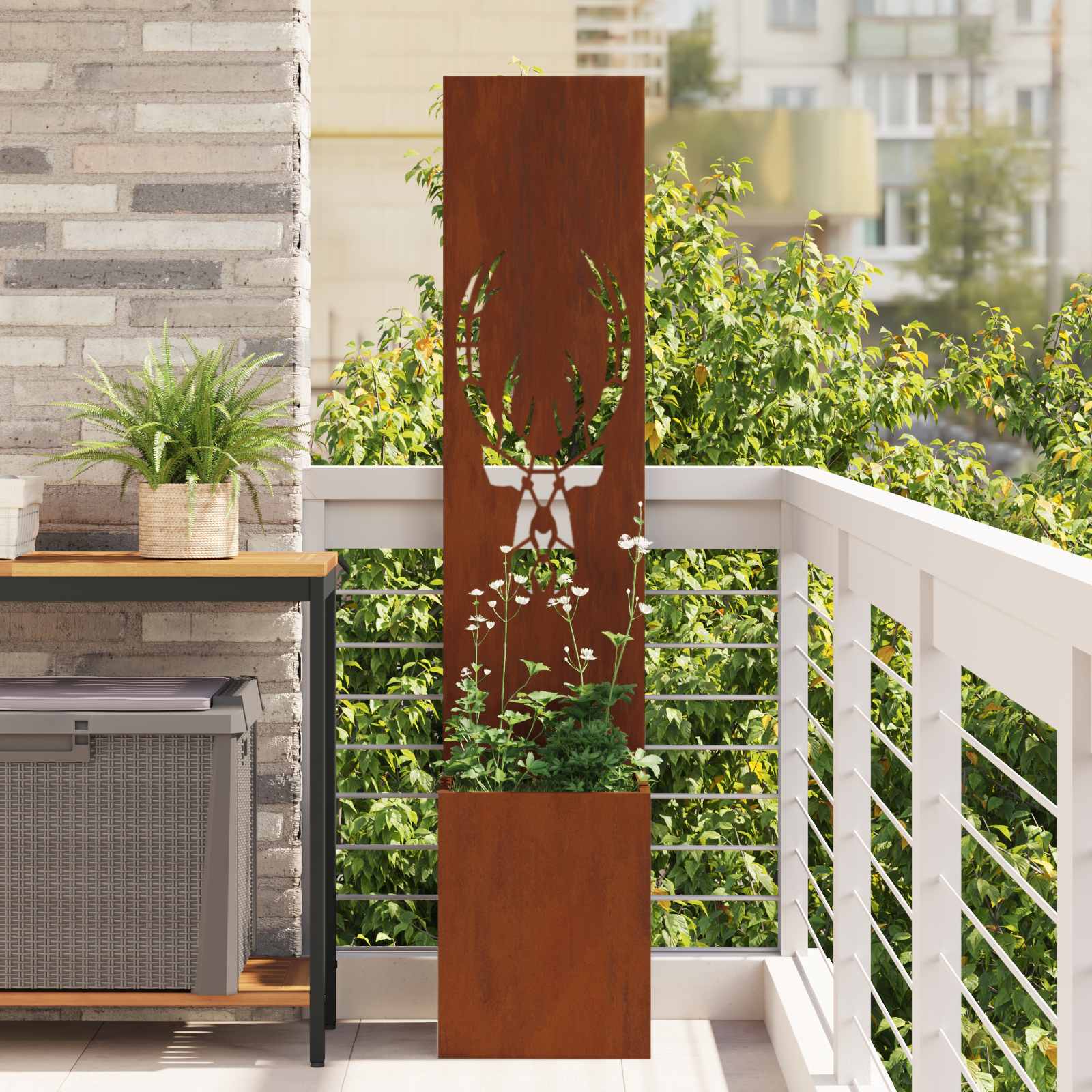 Schermo per privacy in giardino Ruggine 32 x 32 x 150 cm
