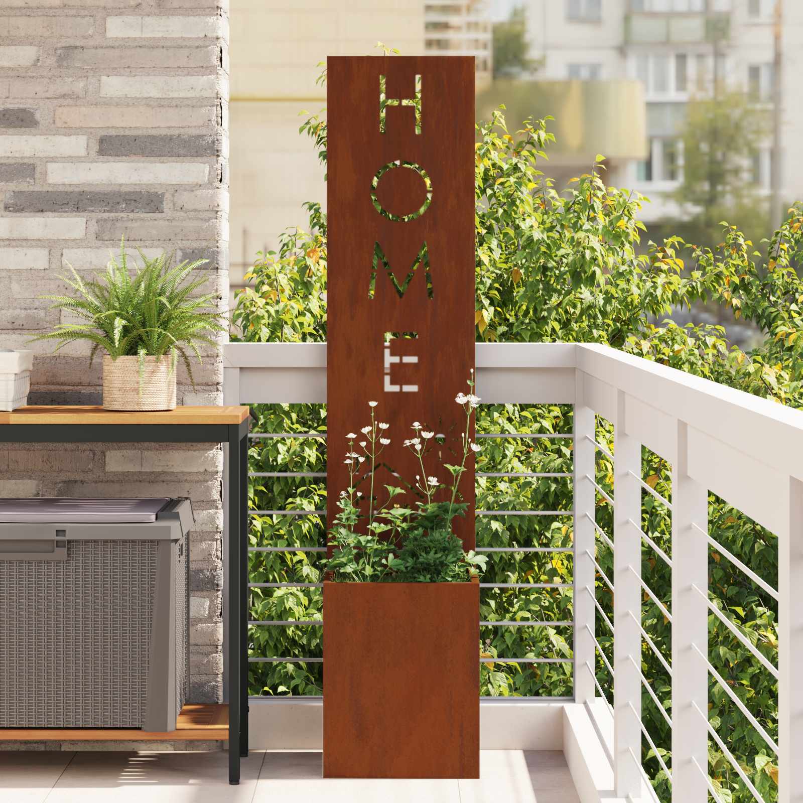 Schermo per privacy in giardino Ruggine 32 x 32 x 150 cm
