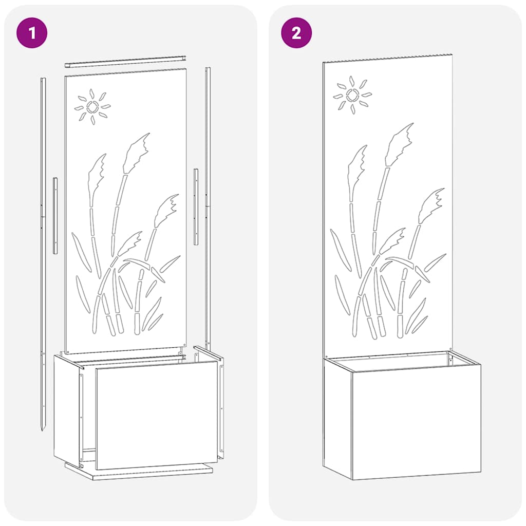 Schermo per privacy in giardino Traforo Bianco 50 x 32 x 150 cm