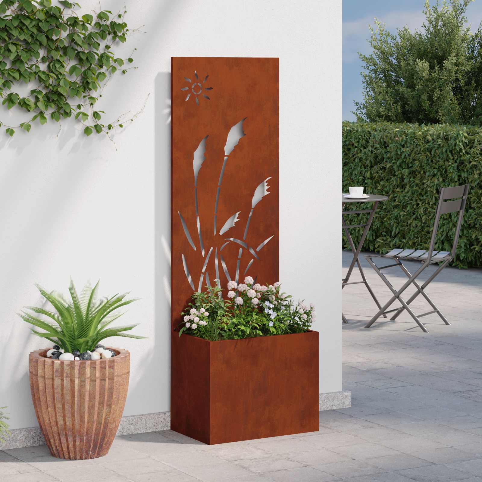 Schermo per privacy in giardino Ruggine 50 x 32 x 150 cm
