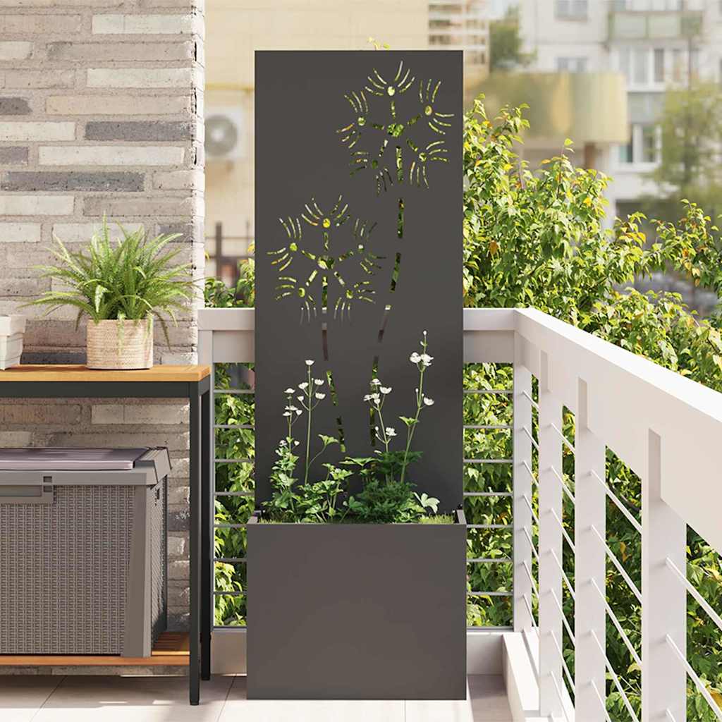 Schermo per privacy in giardino Floreale Nero 50 x 32 x 150 cm