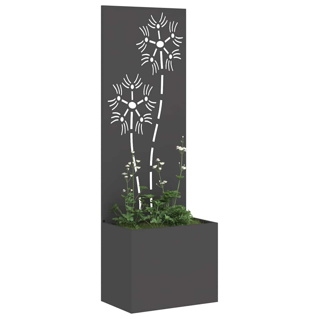 Schermo per privacy in giardino Floreale Nero 50 x 32 x 150 cm