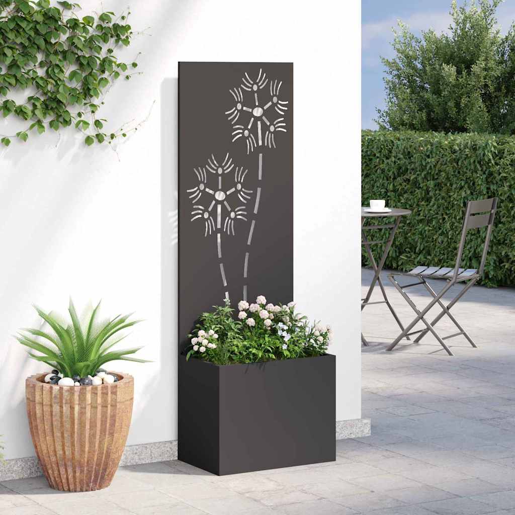 Schermo per privacy in giardino Floreale Nero 50 x 32 x 150 cm
