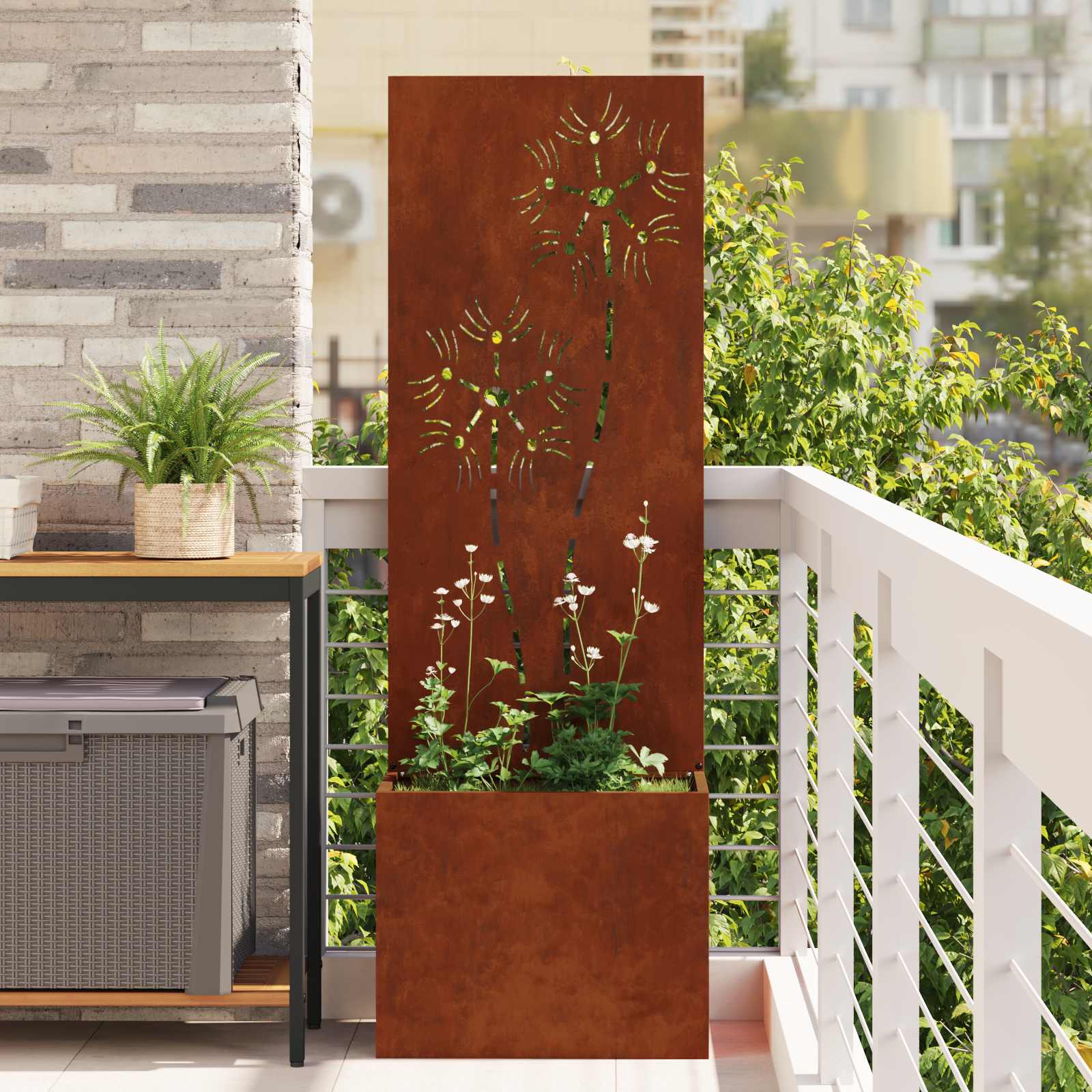 Schermo per privacy in giardino Ruggine 50 x 32 x 150 cm