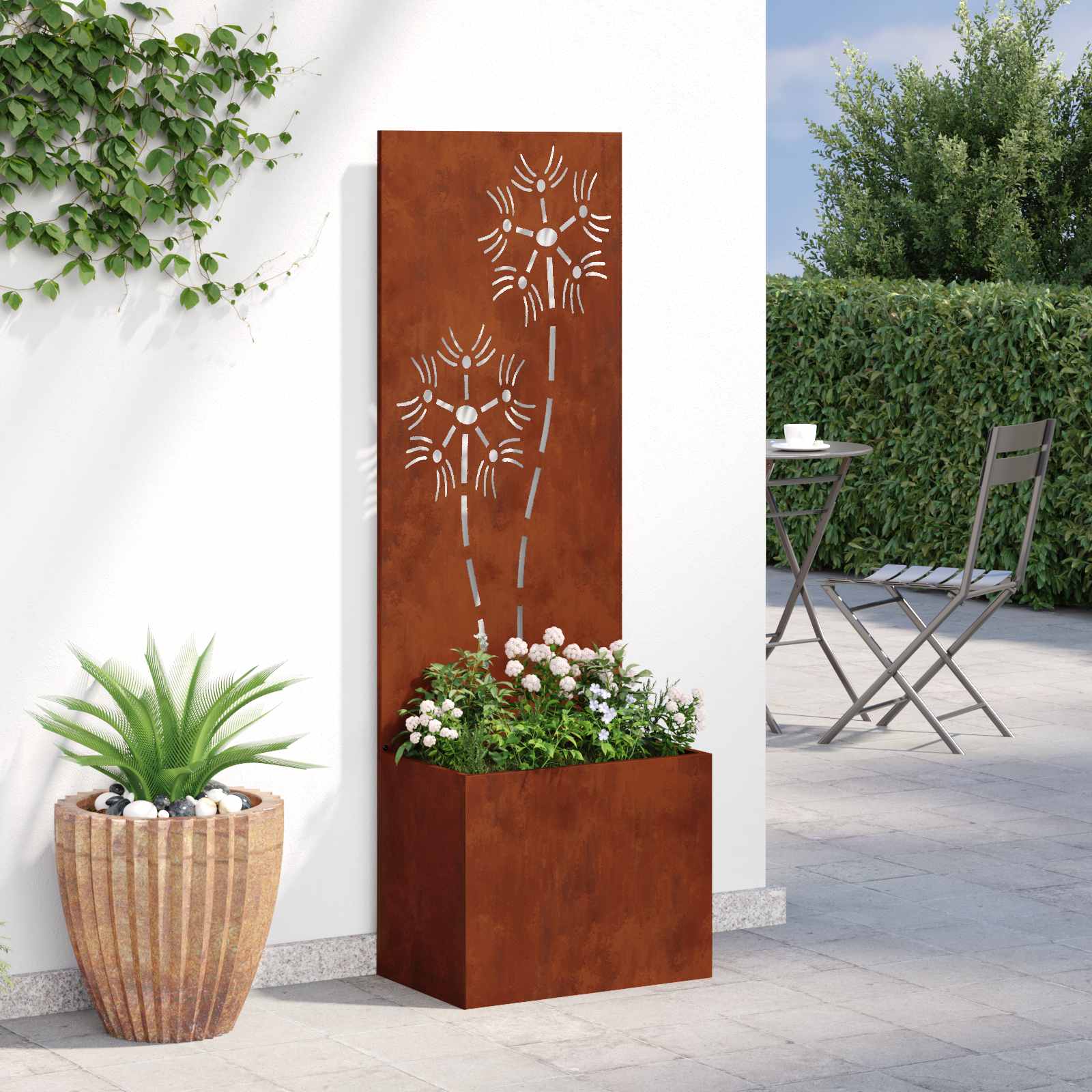 Schermo per privacy in giardino Ruggine 50 x 32 x 150 cm