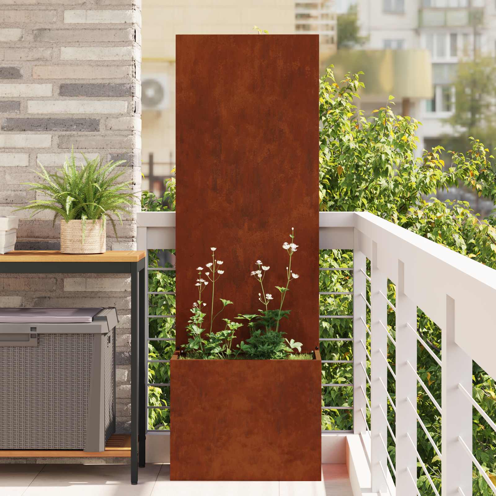Schermo per privacy in giardino Ruggine 50 x 32 x 150 cm