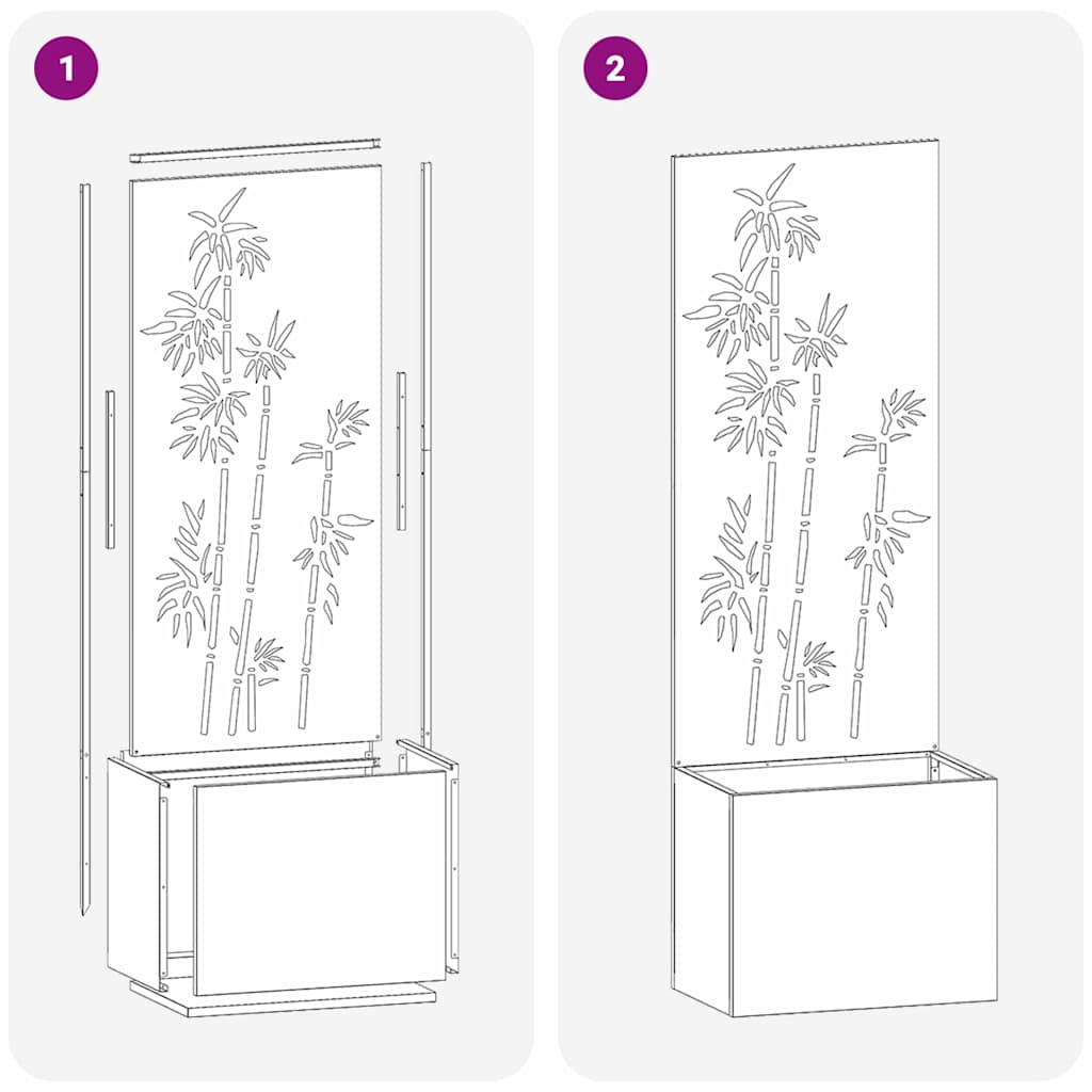 Schermo per privacy in giardino Argento 50 x 32 x 150 cm
