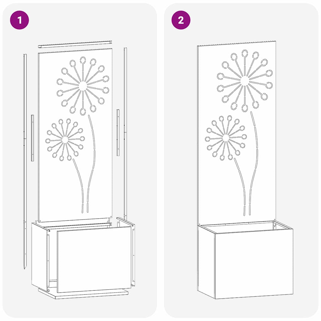 Schermo per privacy in giardino Argento 50 x 32 x 150 cm
