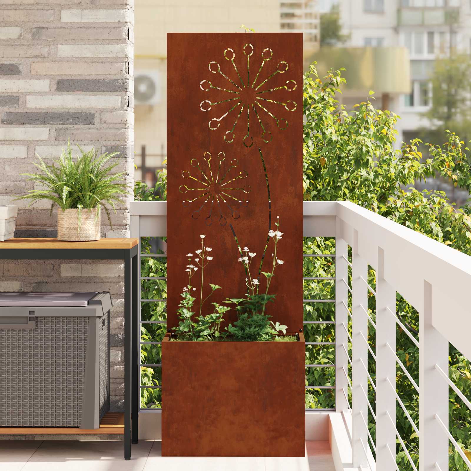 Schermo per privacy in giardino Ruggine 50 x 32 x 150 cm