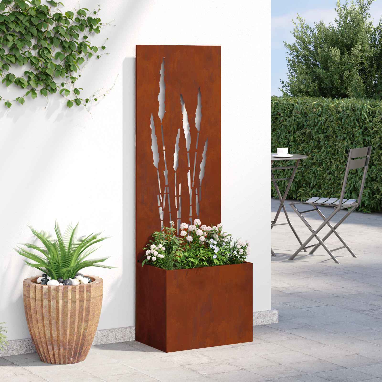 Schermo per privacy in giardino Ruggine 50 x 32 x 150 cm