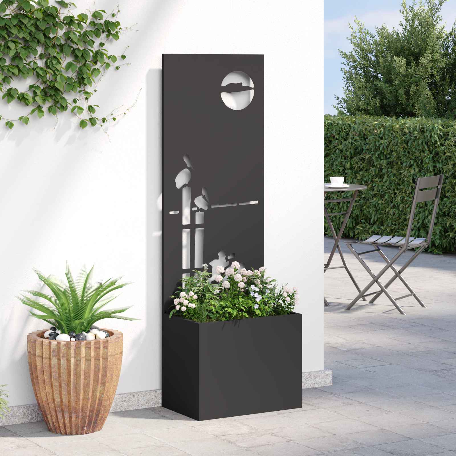 Schermo per privacy in giardino Traforo Nero 50 x 32 x 150 cm