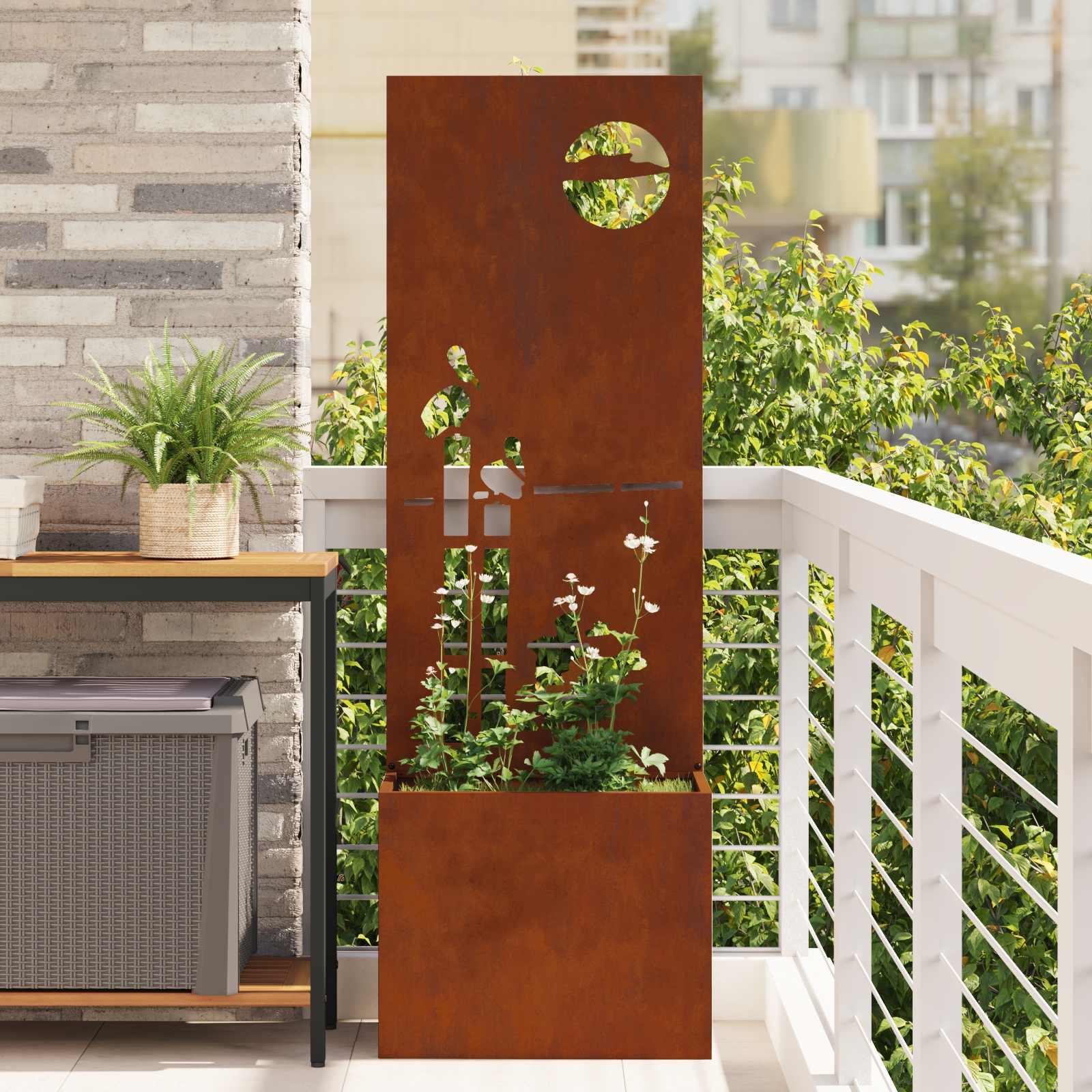Schermo per privacy in giardino Ruggine 50 x 32 x 150 cm