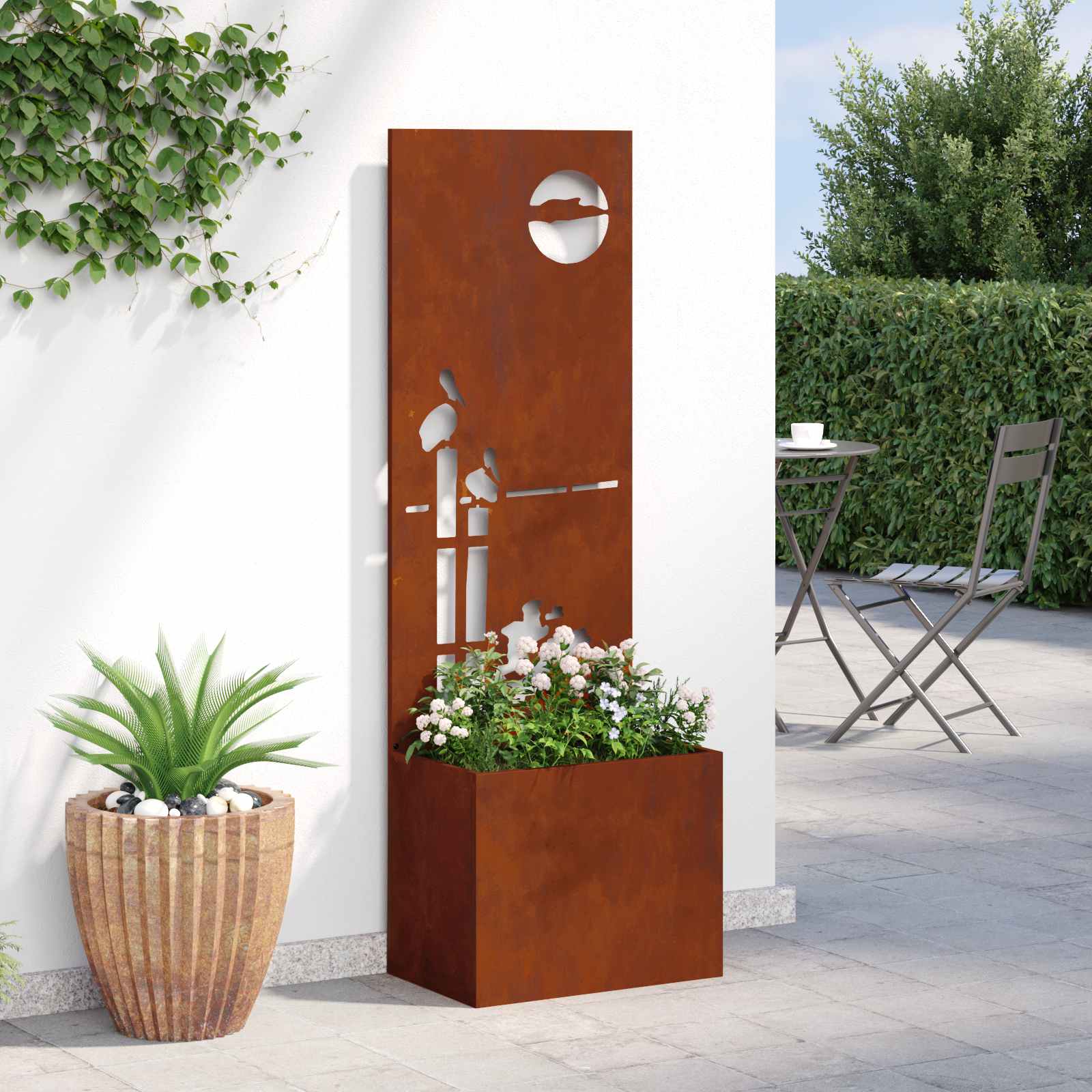 Schermo per privacy in giardino Ruggine 50 x 32 x 150 cm