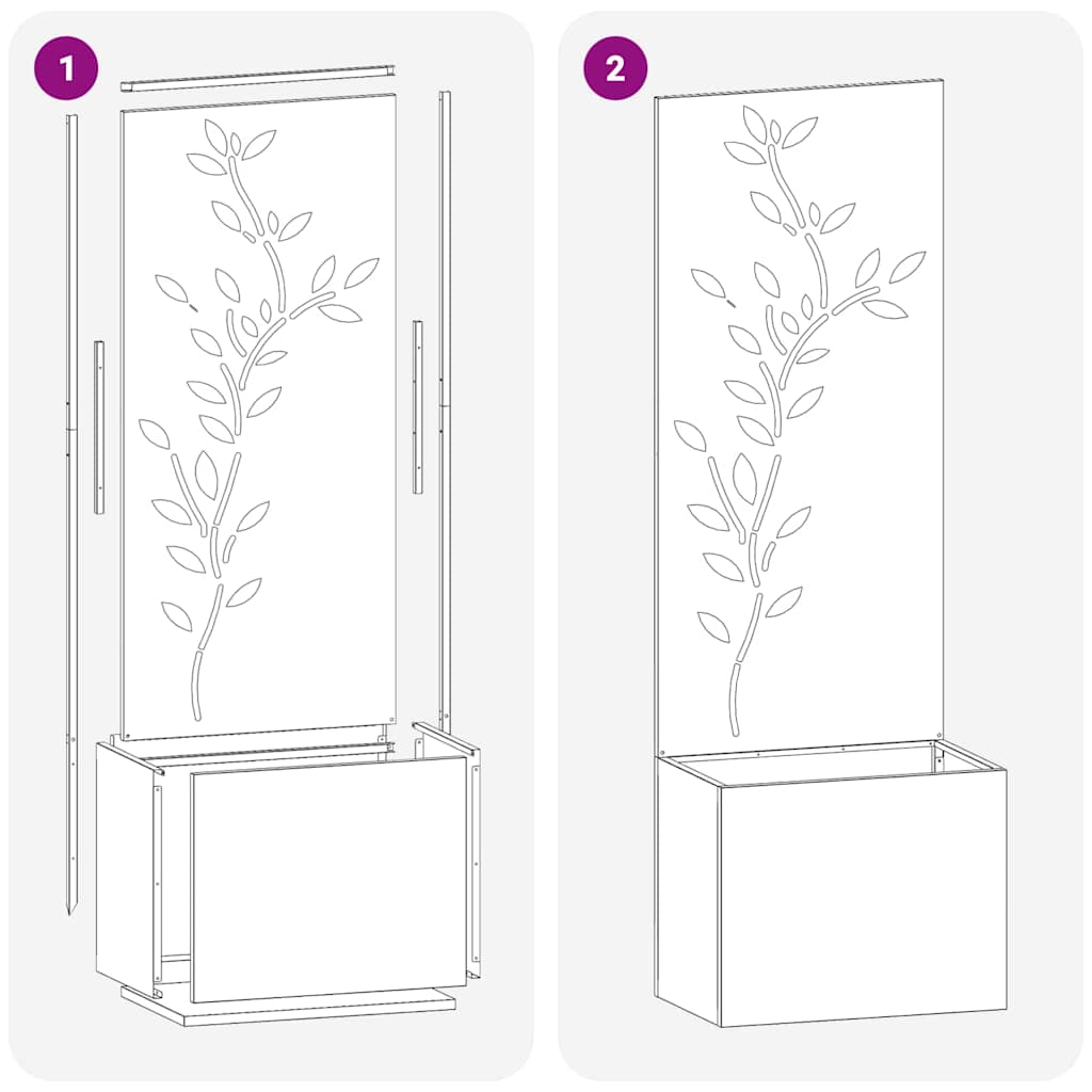 Schermo per privacy in giardino Argento 50 x 32 x 150 cm
