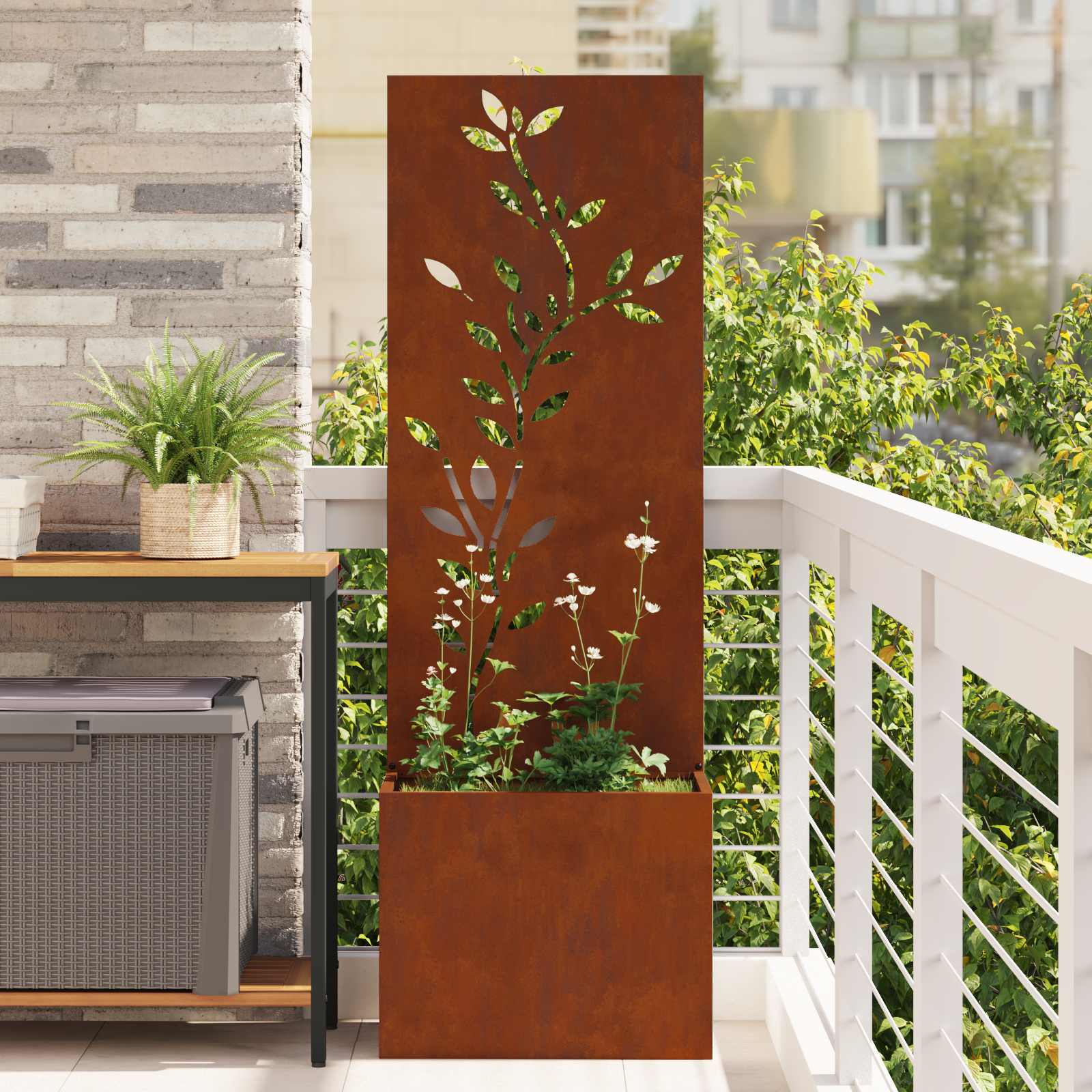 Schermo per privacy in giardino Ruggine 50 x 32 x 150 cm