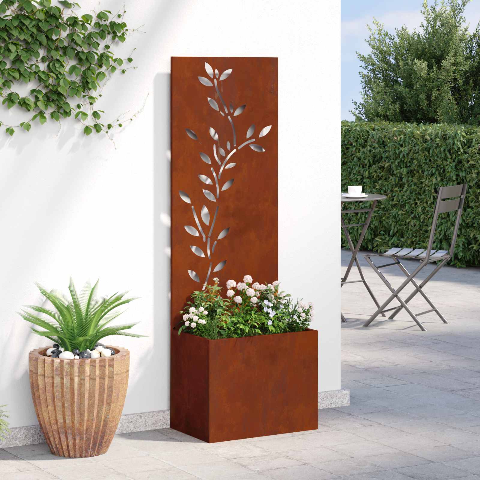 Schermo per privacy in giardino Ruggine 50 x 32 x 150 cm