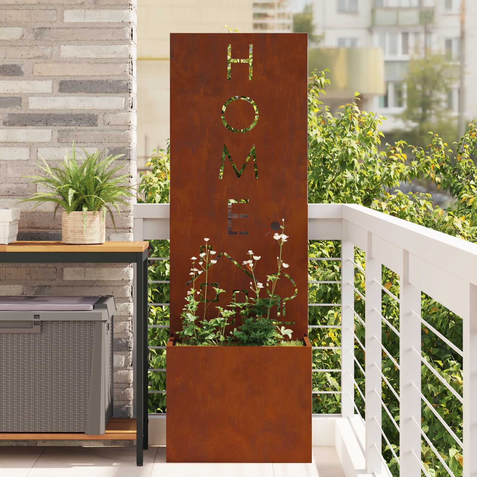 Schermo per privacy in giardino Ruggine 50 x 32 x 150 cm