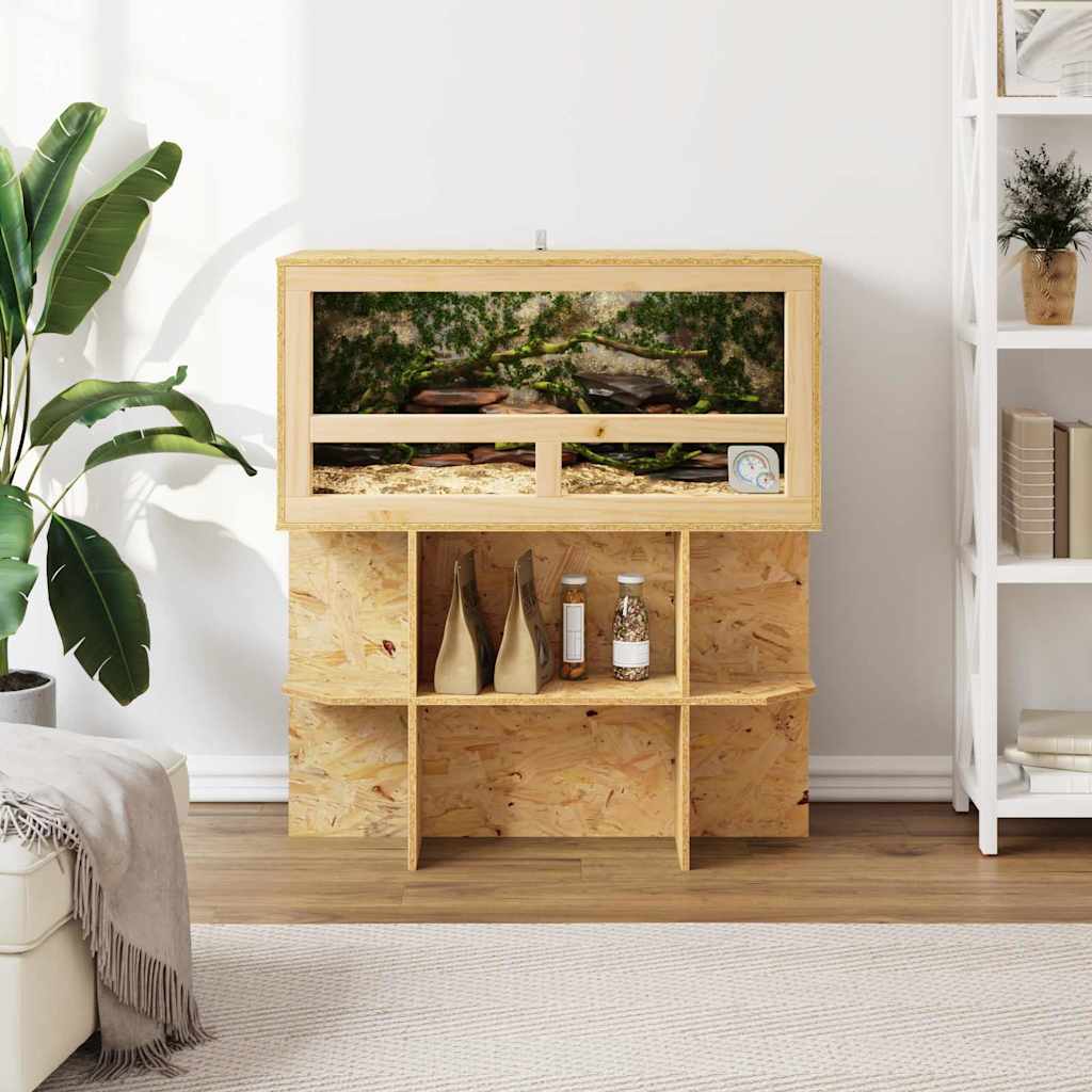 Base per Terrario con lo scaffale Marrone 80 x 40 x 50 cm OSB