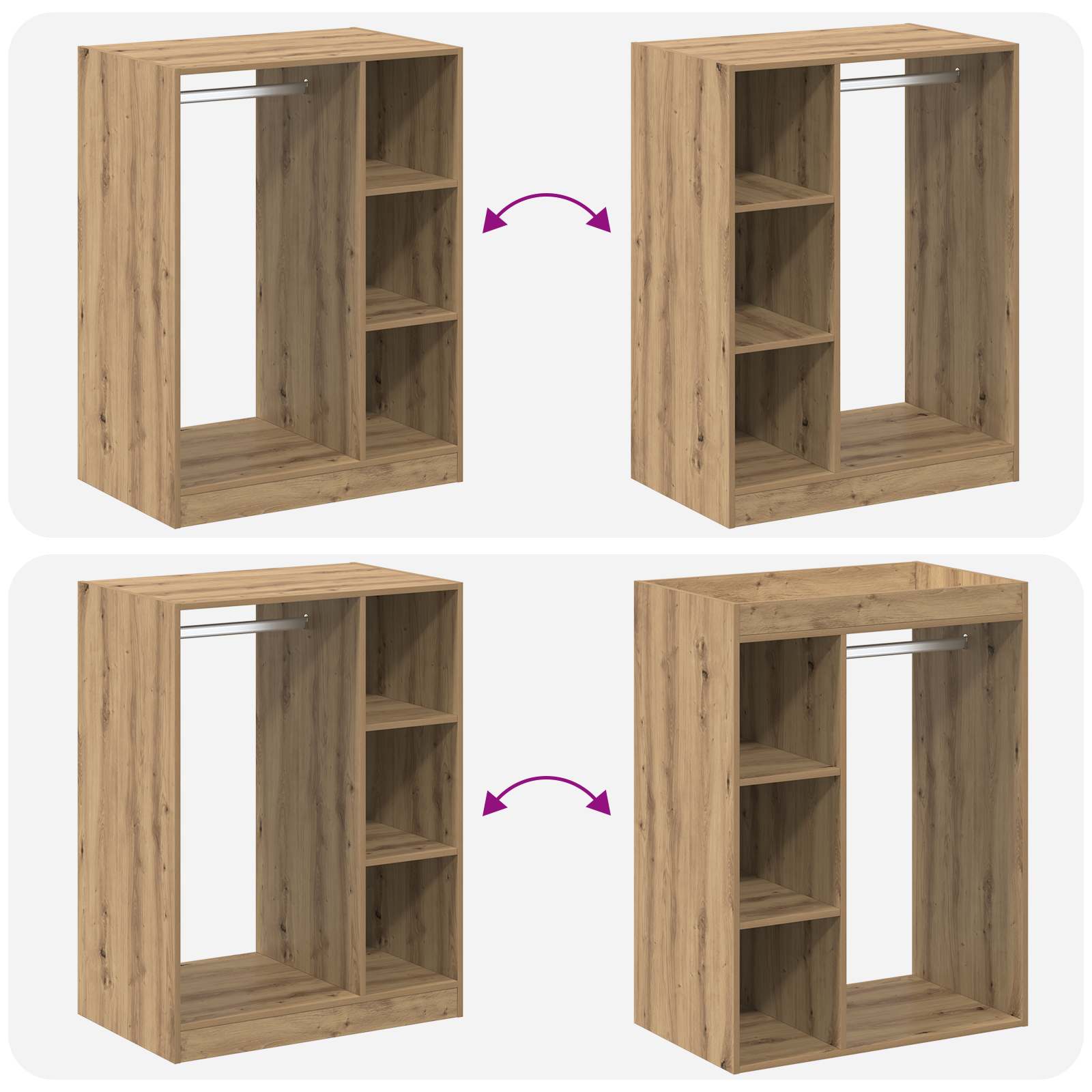 Guardaroba Rovere Artigianale 77 x 48 x 102 cm