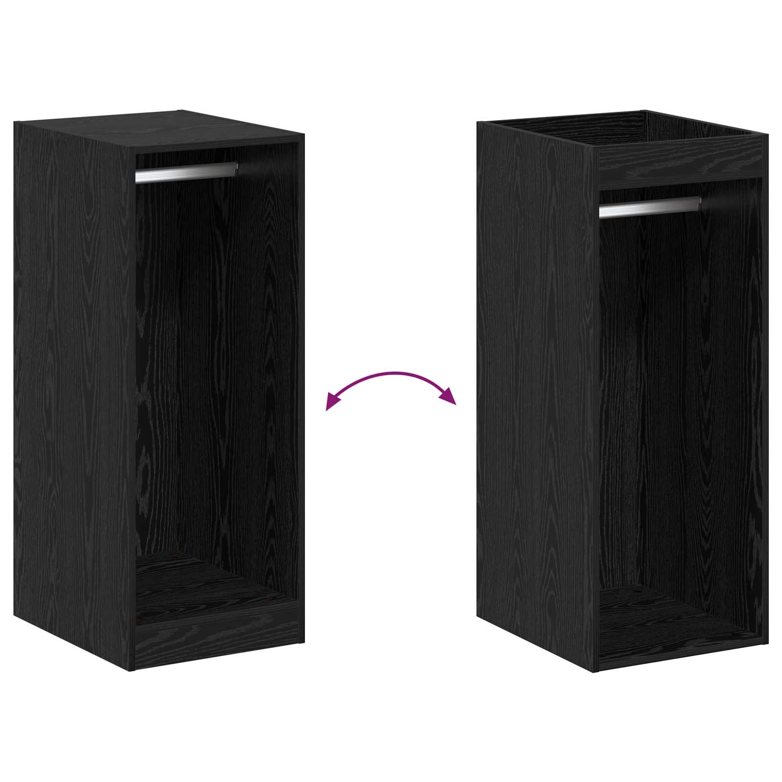 Guardaroba Rovere Nero 41 x 48 x 102 cm Legno ingegnerizzato