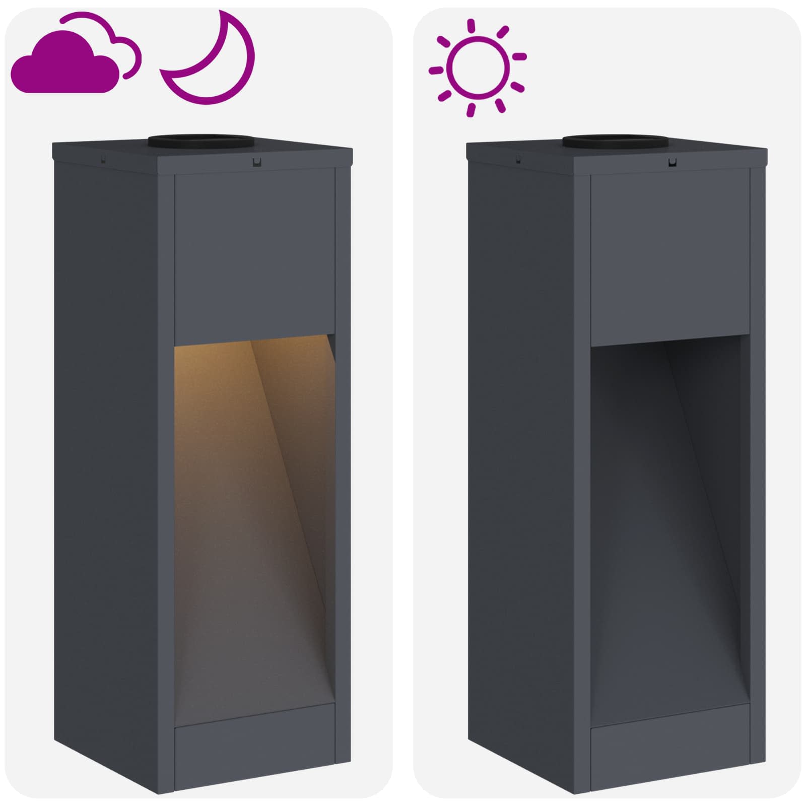Lucina LED Solare da Percorso 2 pz Bianco caldo 18 x 18 x 50 cm