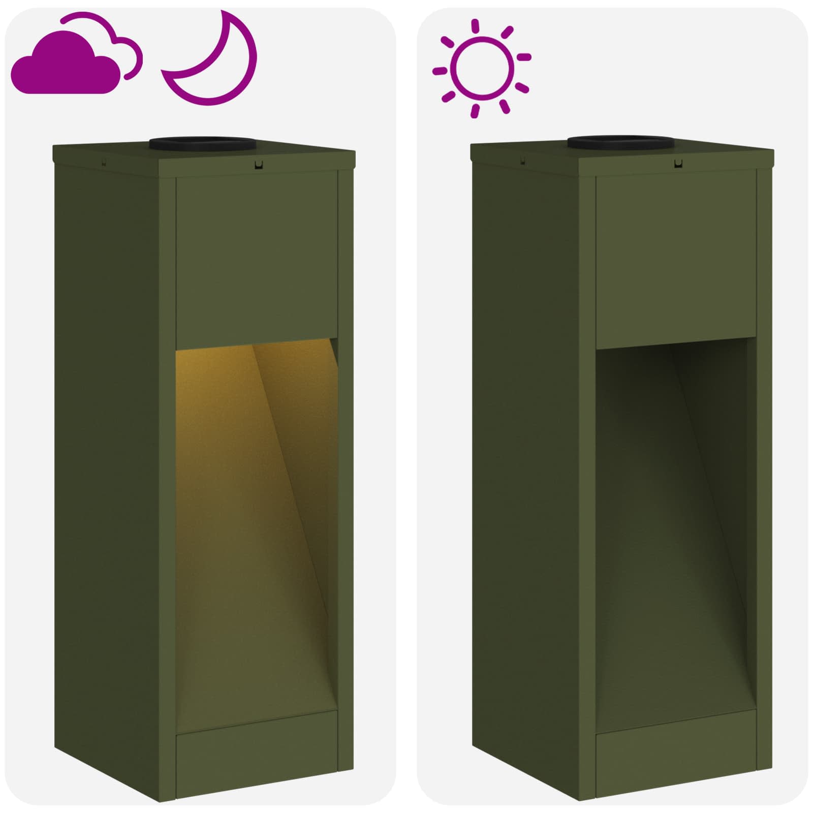 Lucina LED Solare da Percorso 2 pz Bianco caldo 18 x 18 x 50 cm