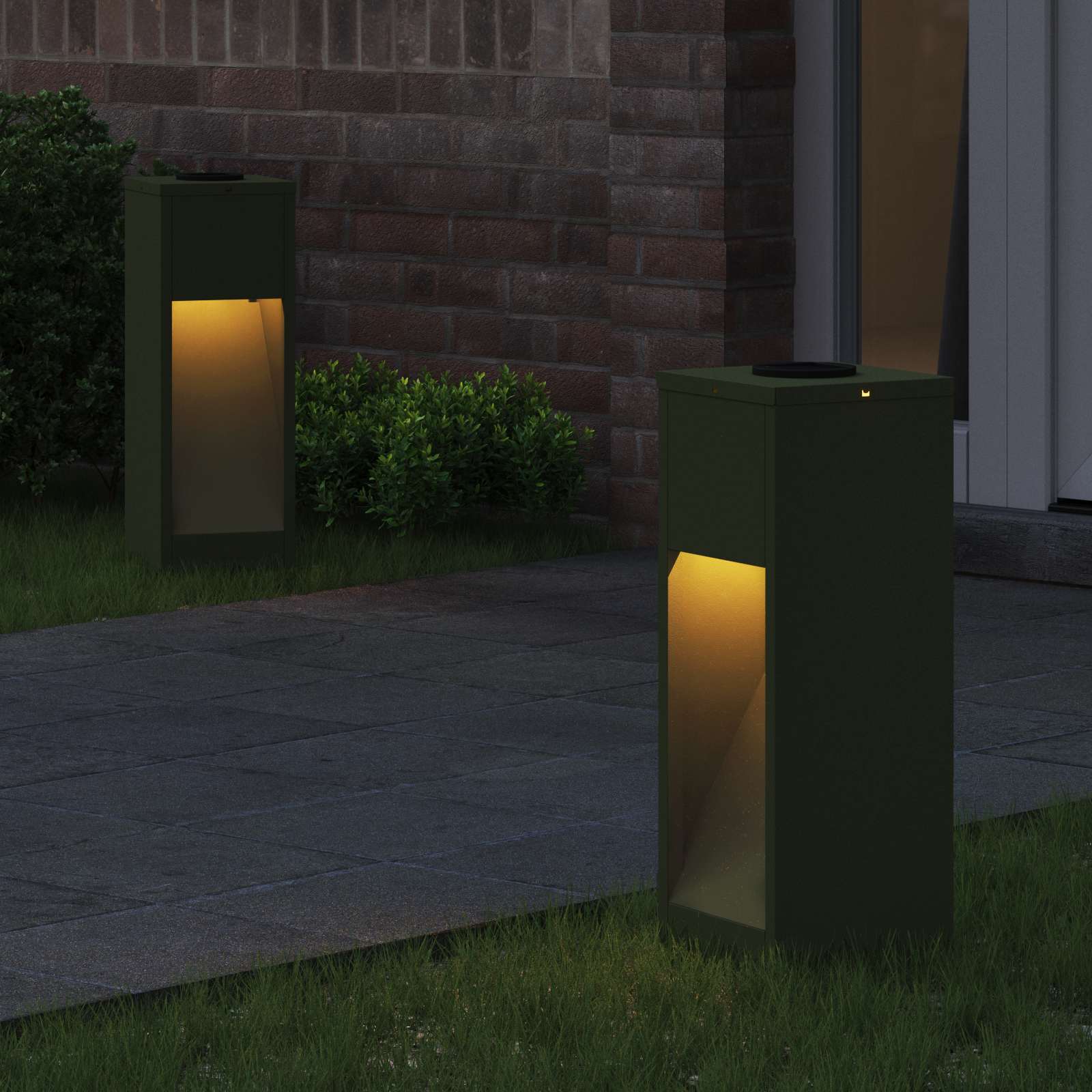 Lucina LED Solare da Percorso 2 pz Bianco caldo 18 x 18 x 50 cm