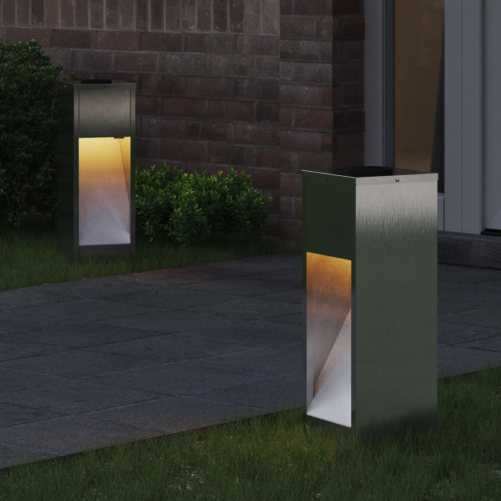 Lucina LED Solare da Percorso 2 pz Bianco caldo 18 x 18 x 50 cm