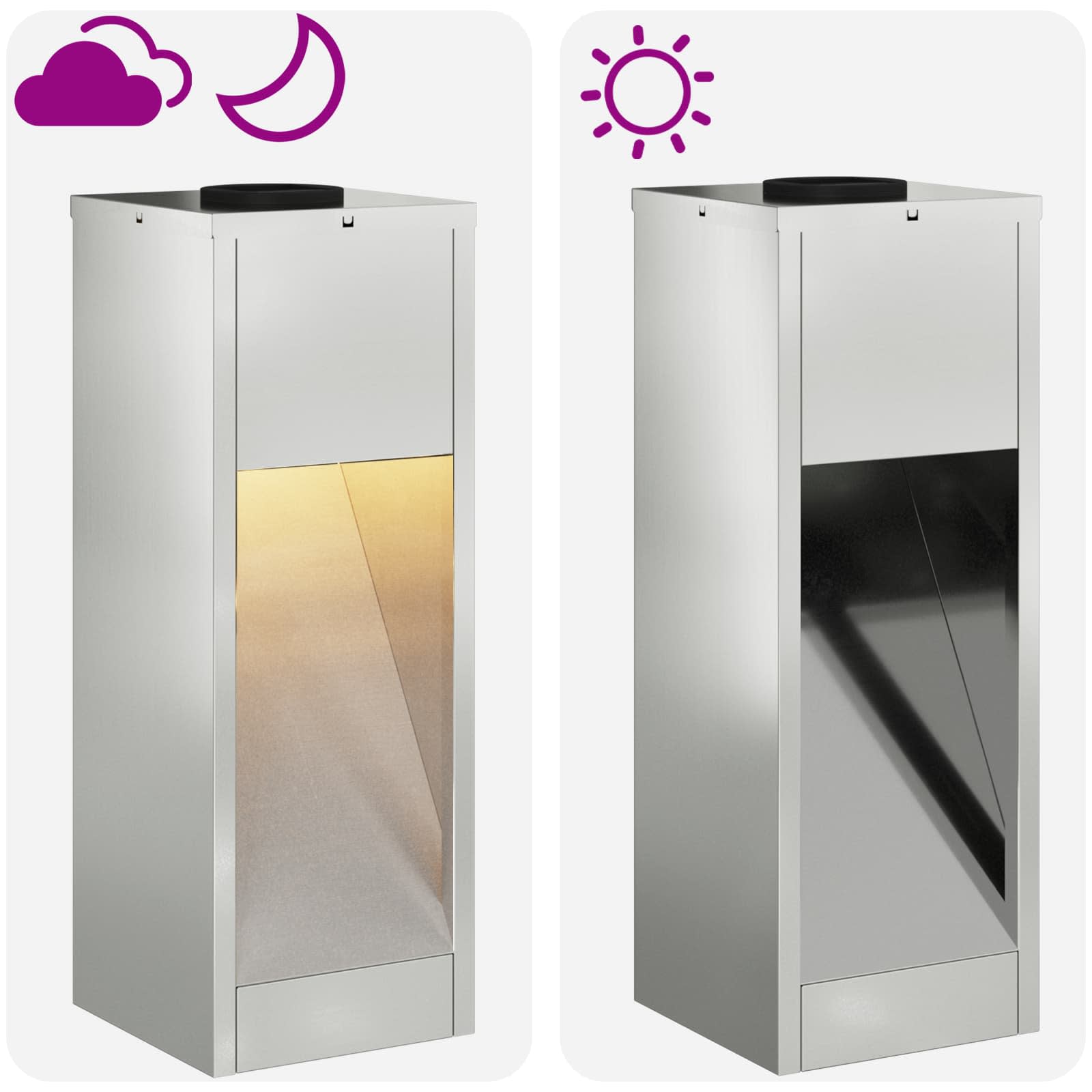 Lucina LED Solare da Percorso 2 pz Bianco caldo 18 x 18 x 50 cm