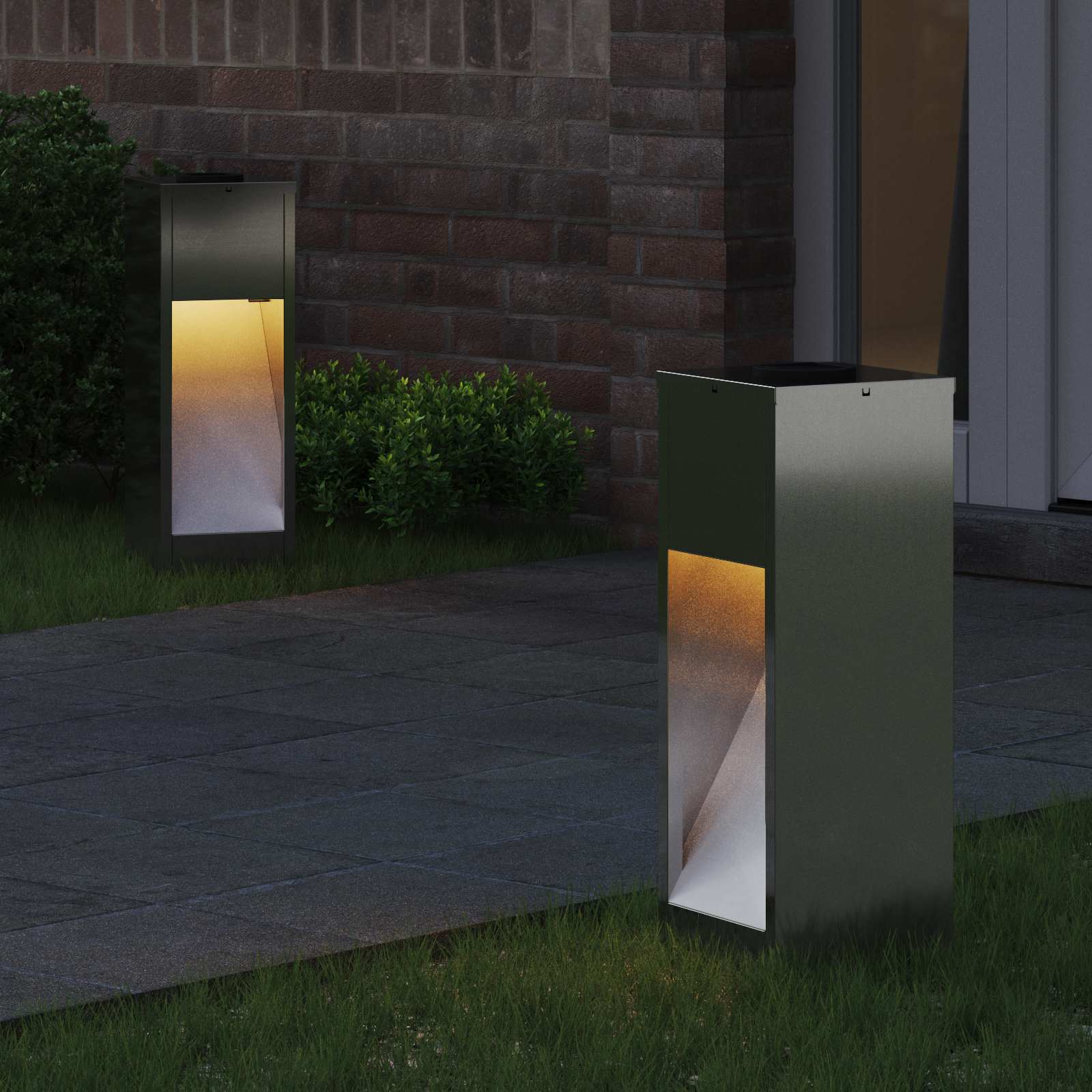 Lucina LED Solare da Percorso 2 pz Bianco caldo 18 x 18 x 50 cm