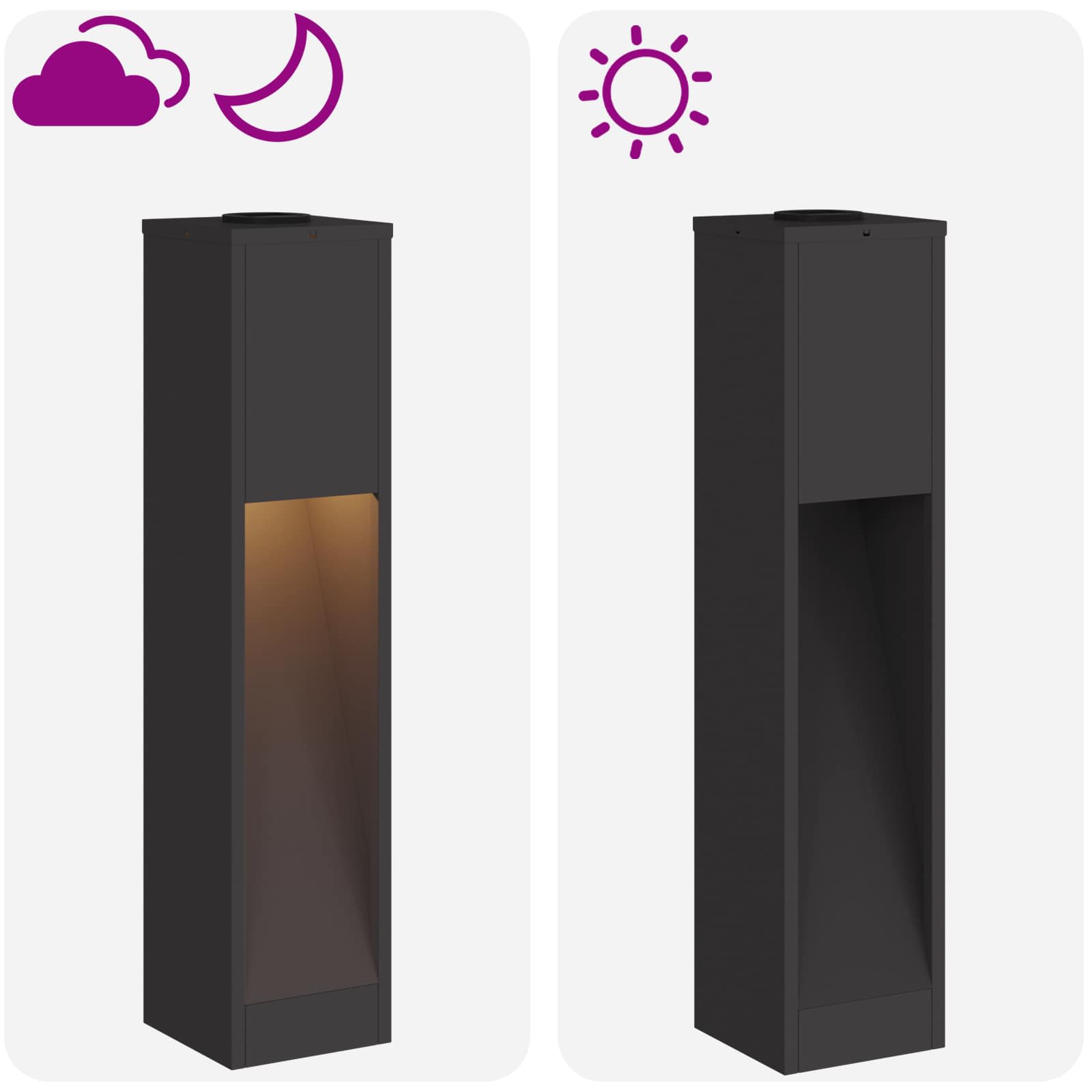 Lucina LED Solare da Percorso 2 pz Bianco caldo 18 x 18 x 80 cm