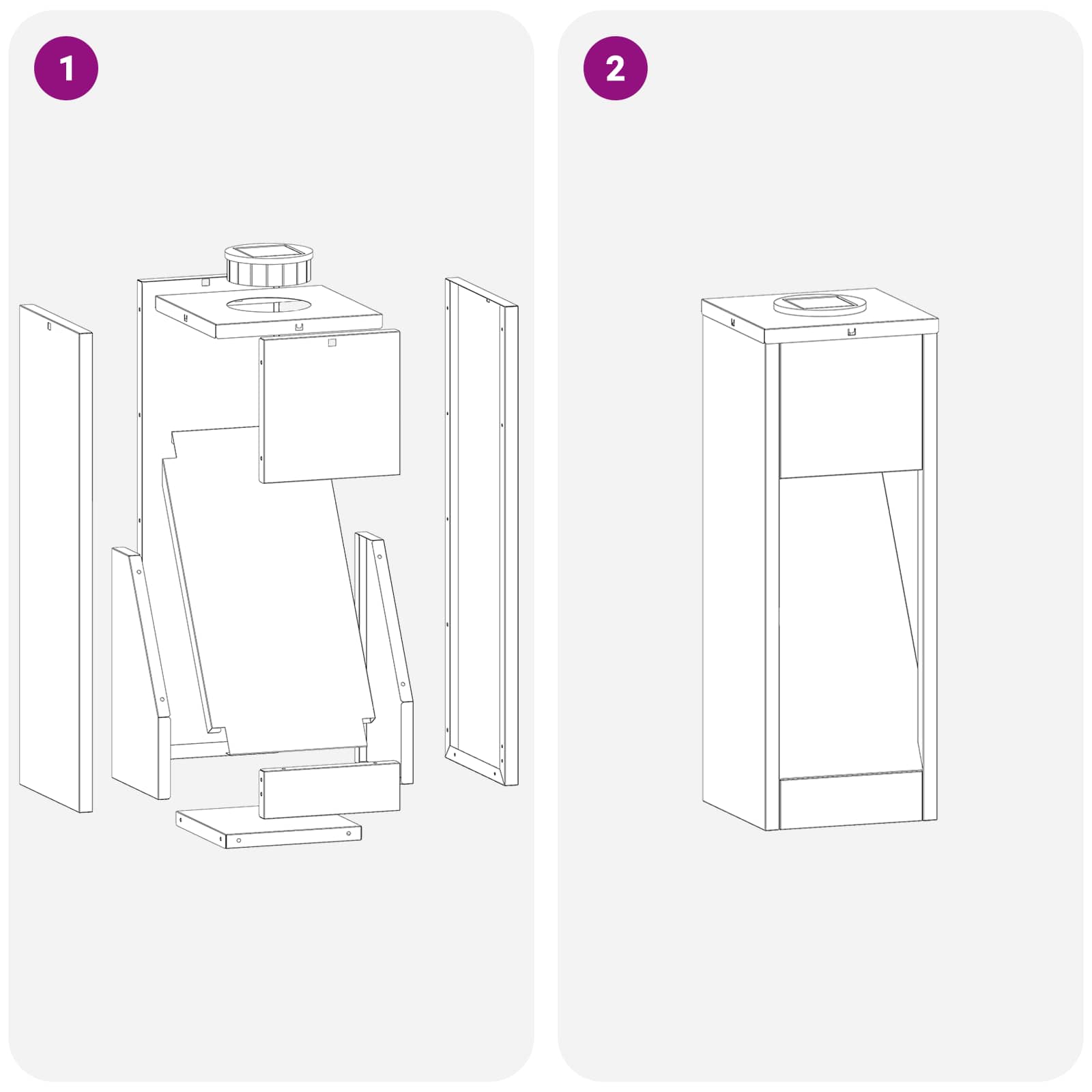 Lucina LED Solare da Percorso 2 pz Bianco caldo 18 x 18 x 80 cm