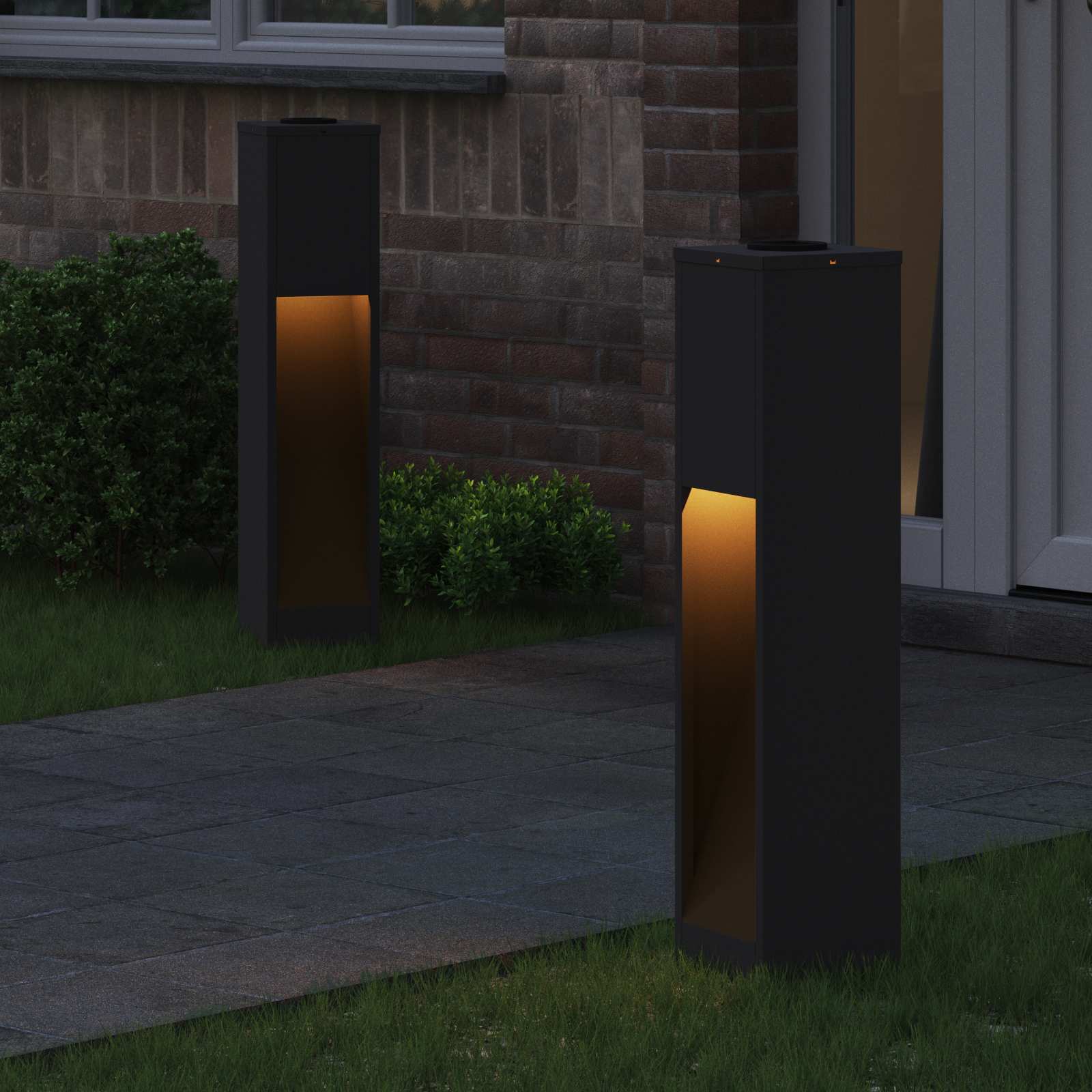 Lucina LED Solare da Percorso 2 pz Bianco caldo 18 x 18 x 80 cm