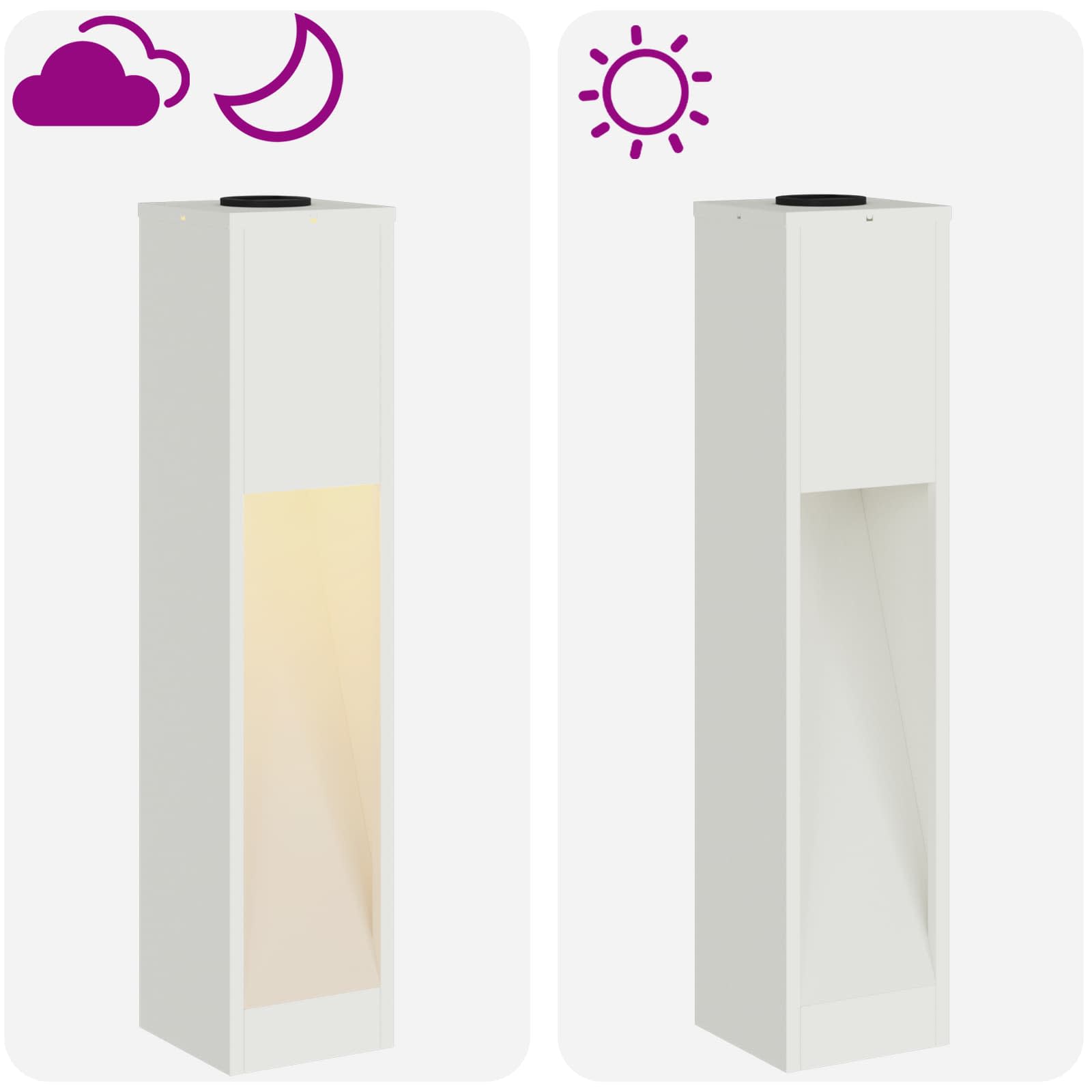 Lucina LED Solare da Percorso 2 pz Bianco caldo 18 x 18 x 80 cm