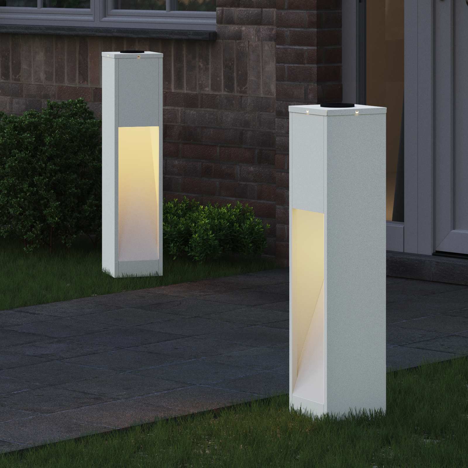 Lucina LED Solare da Percorso 2 pz Bianco caldo 18 x 18 x 80 cm