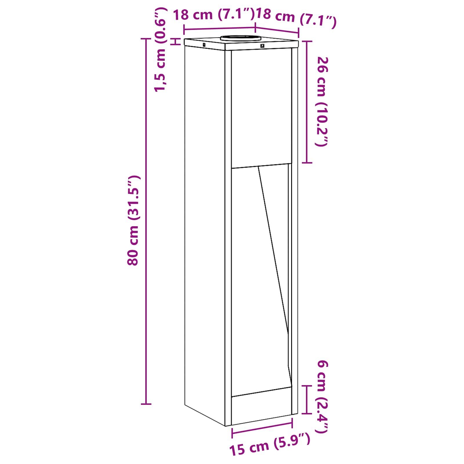 Lucina LED Solare da Percorso 2 pz Bianco caldo 18 x 18 x 80 cm