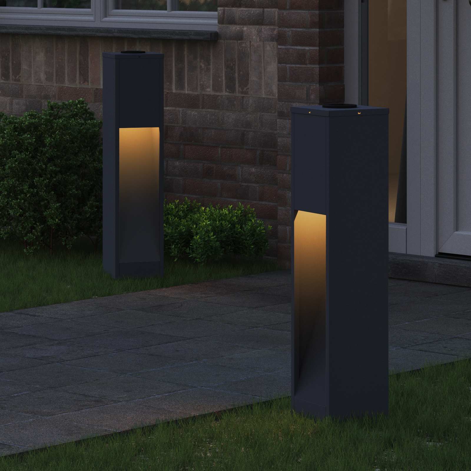 Lucina LED Solare da Percorso 2 pz Bianco caldo 18 x 18 x 80 cm