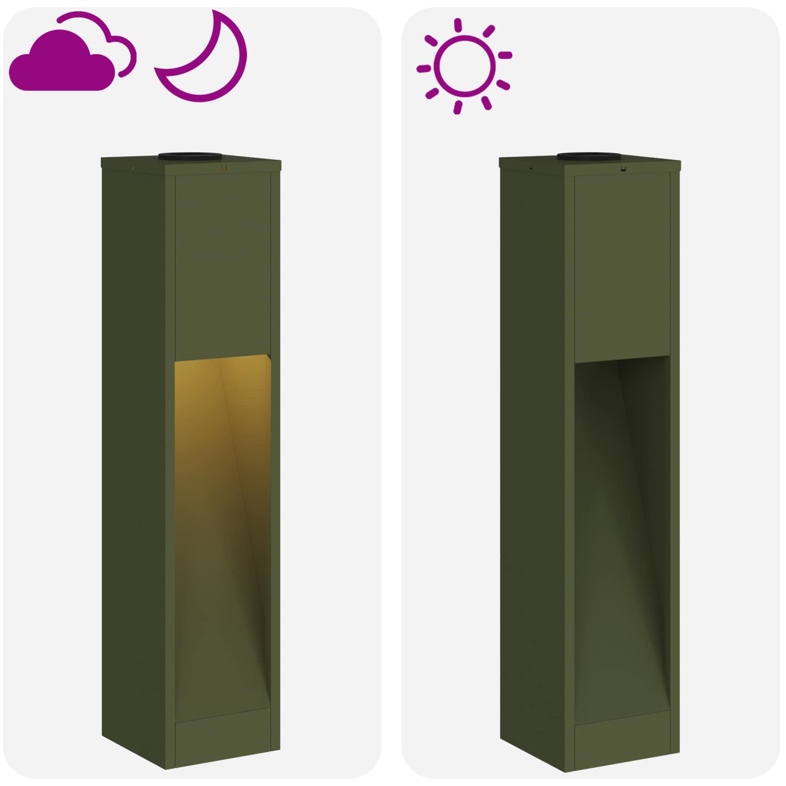 Lucina LED Solare da Percorso 2 pz Bianco caldo 18 x 18 x 80 cm