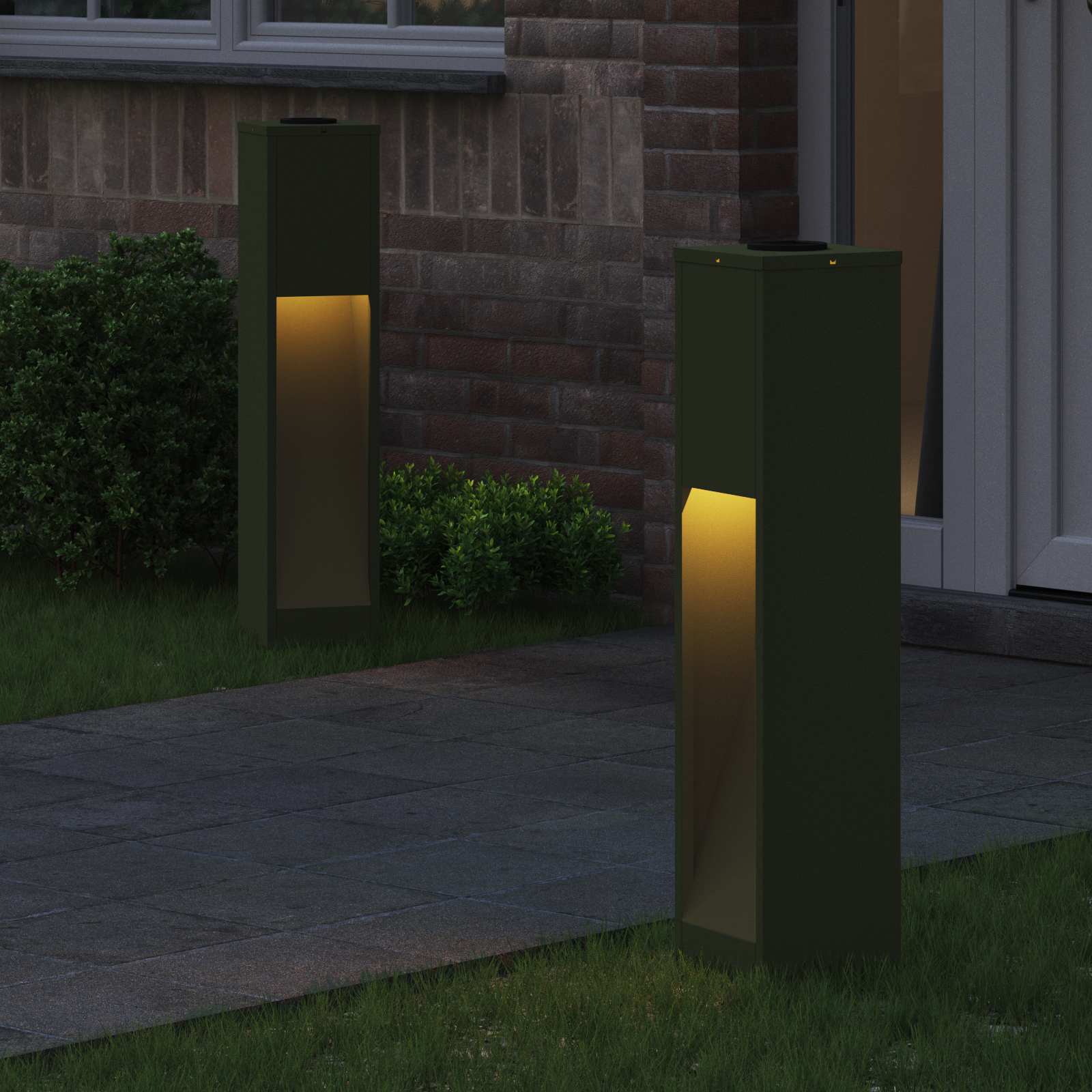 Lucina LED Solare da Percorso 2 pz Bianco caldo 18 x 18 x 80 cm