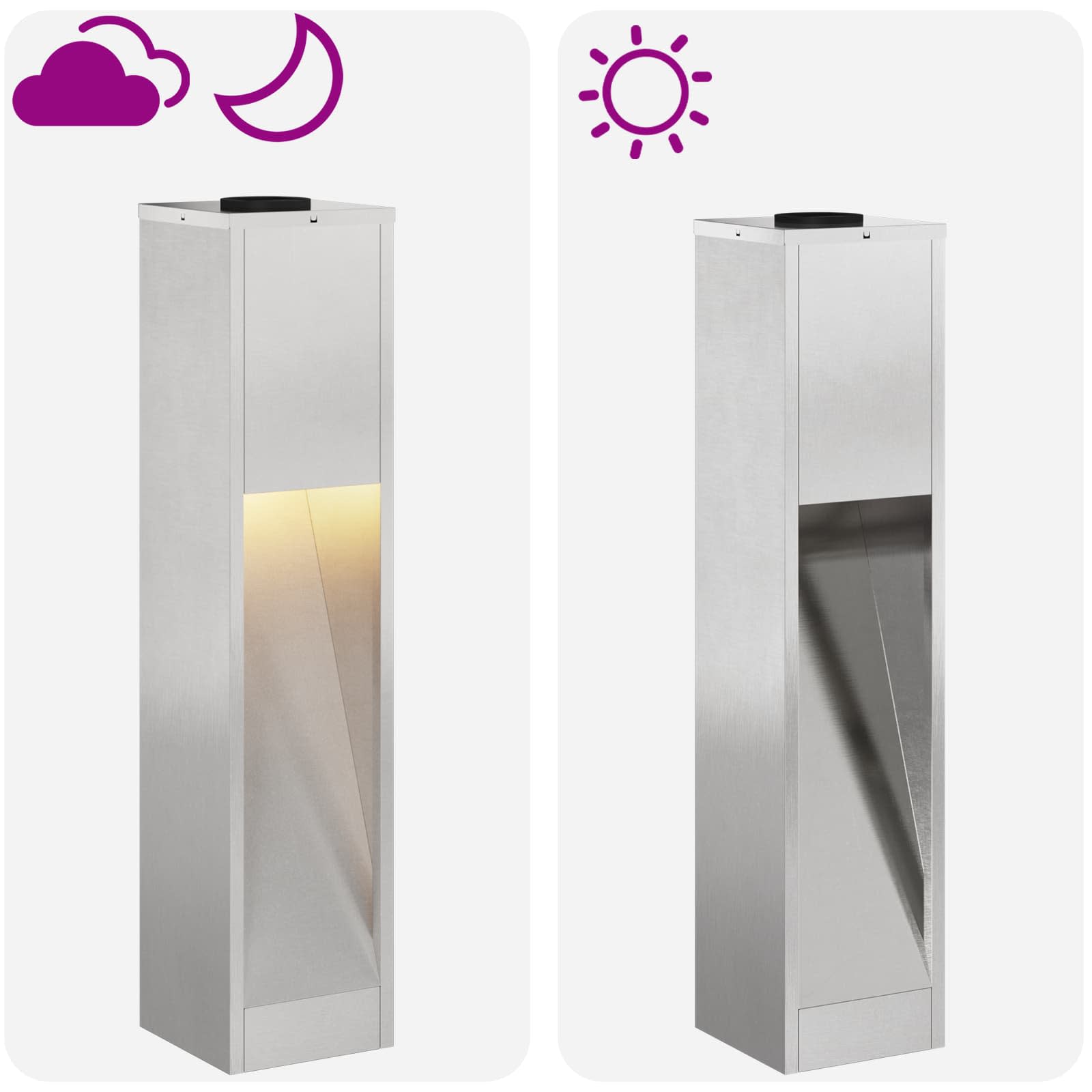 Lucina LED Solare da Percorso 2 pz Bianco caldo 18 x 18 x 80 cm