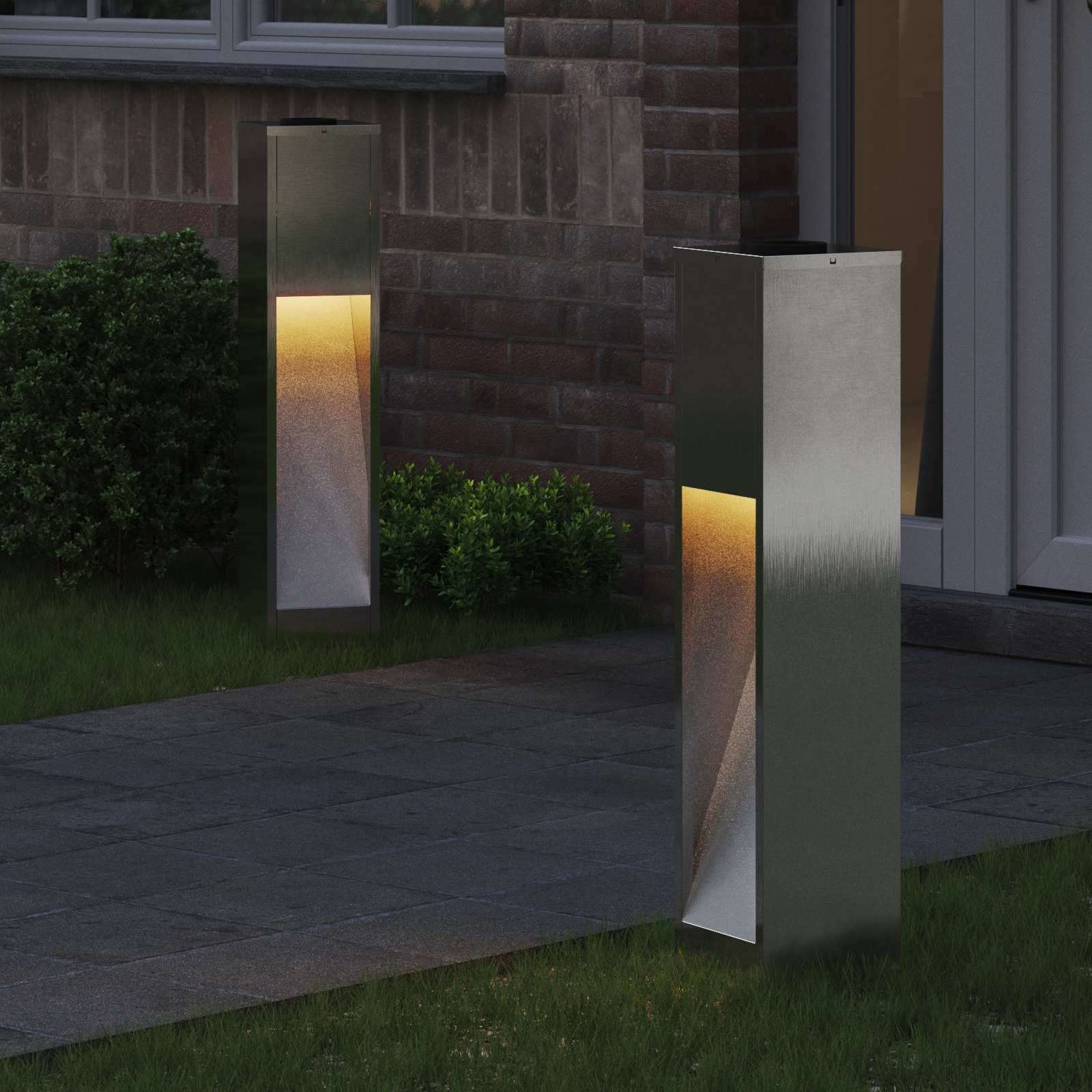 Lucina LED Solare da Percorso 2 pz Bianco caldo 18 x 18 x 80 cm