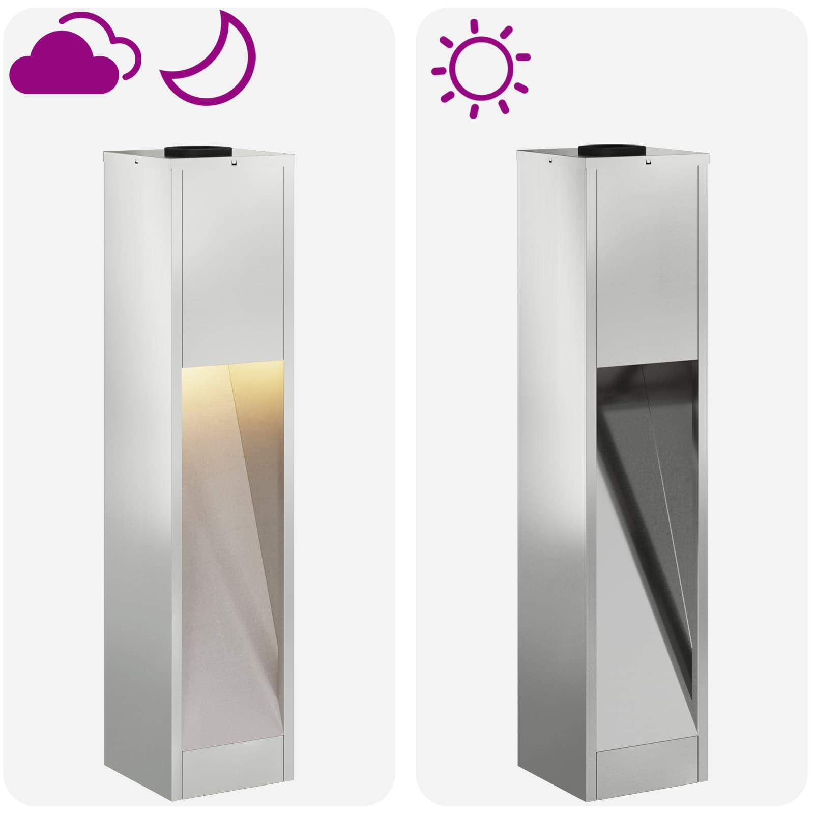 Lucina LED Solare da Percorso 2 pz Bianco caldo 18 x 18 x 80 cm