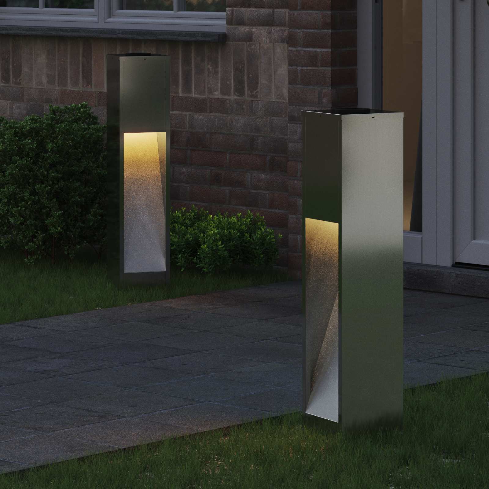 Lucina LED Solare da Percorso 2 pz Bianco caldo 18 x 18 x 80 cm