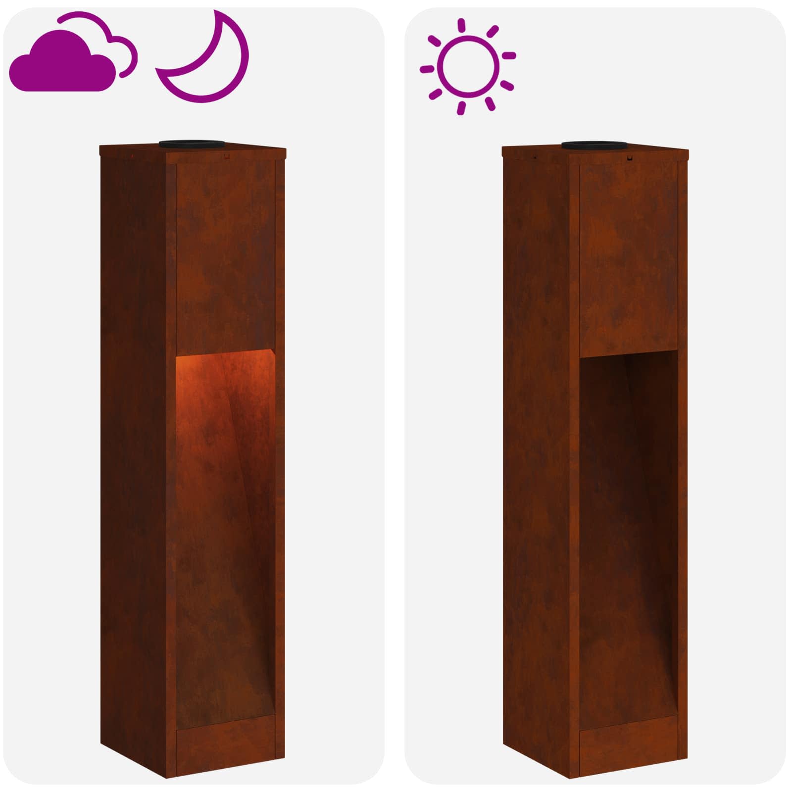 Lucina LED Solare da Percorso 2 pz Bianco caldo 18 x 18 x 80 cm